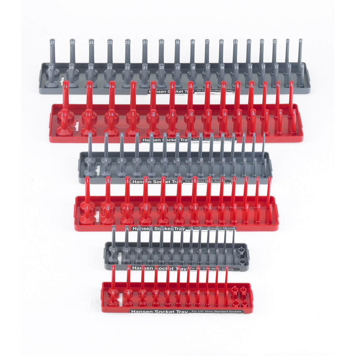 Hansen Global Soc Tray 6-Pack Assortment, Red/Gray 92000