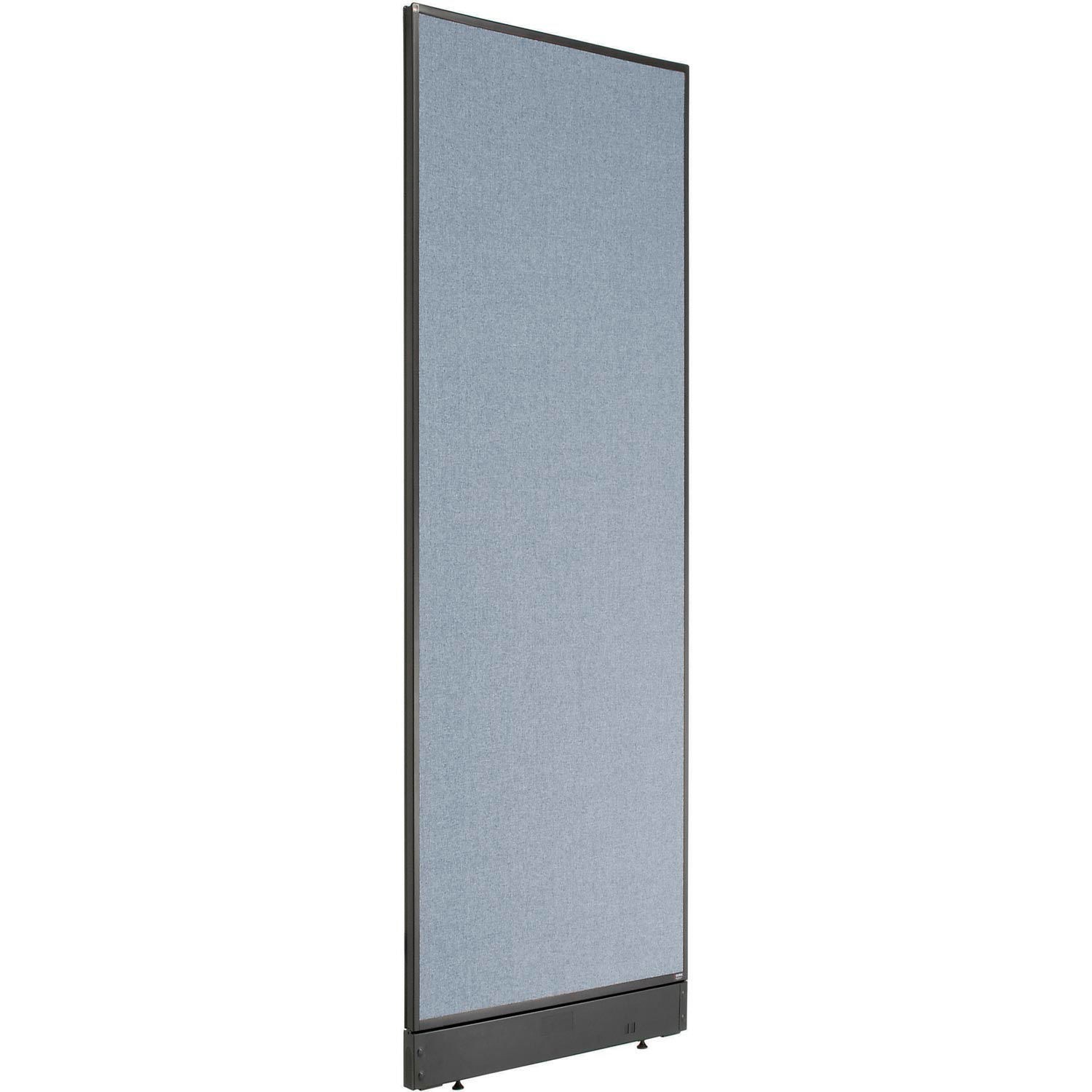 24-1/4"W x 76"H Office Partition Panel with Pass-Thru Cable Blue