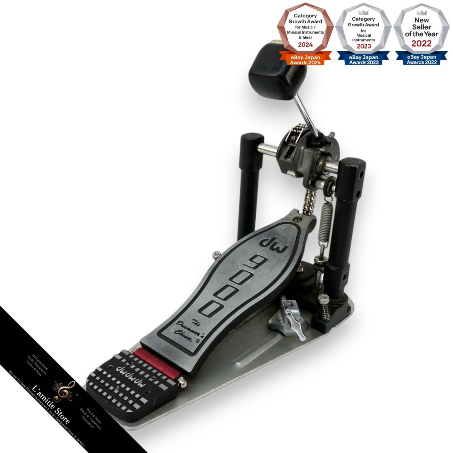 DW DW9000 Single Bass Drum Pedal with Wear and Rust