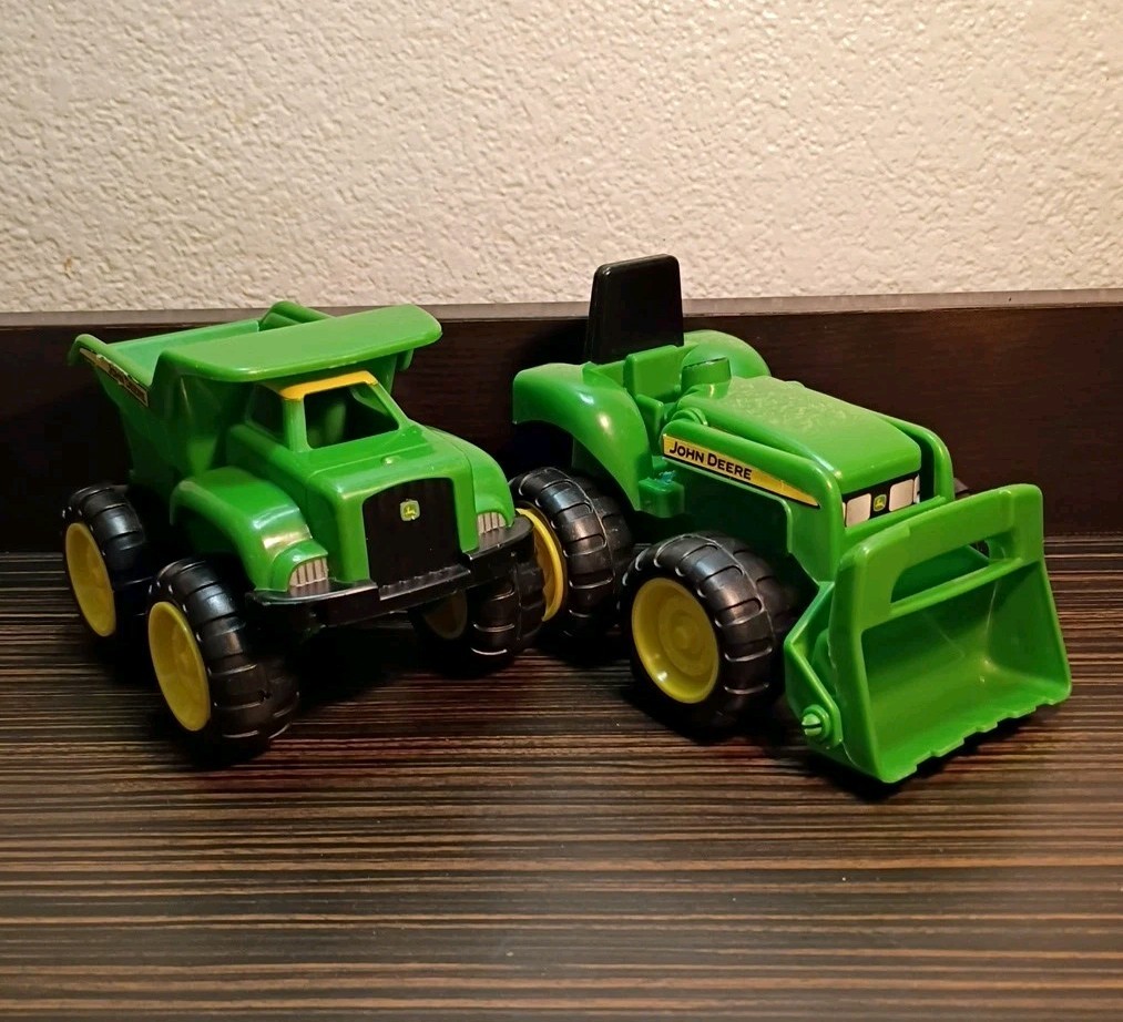 John Deere Tractor Front End Loader Dump Truck Farm 6" Plastic Toddler Toy Lot