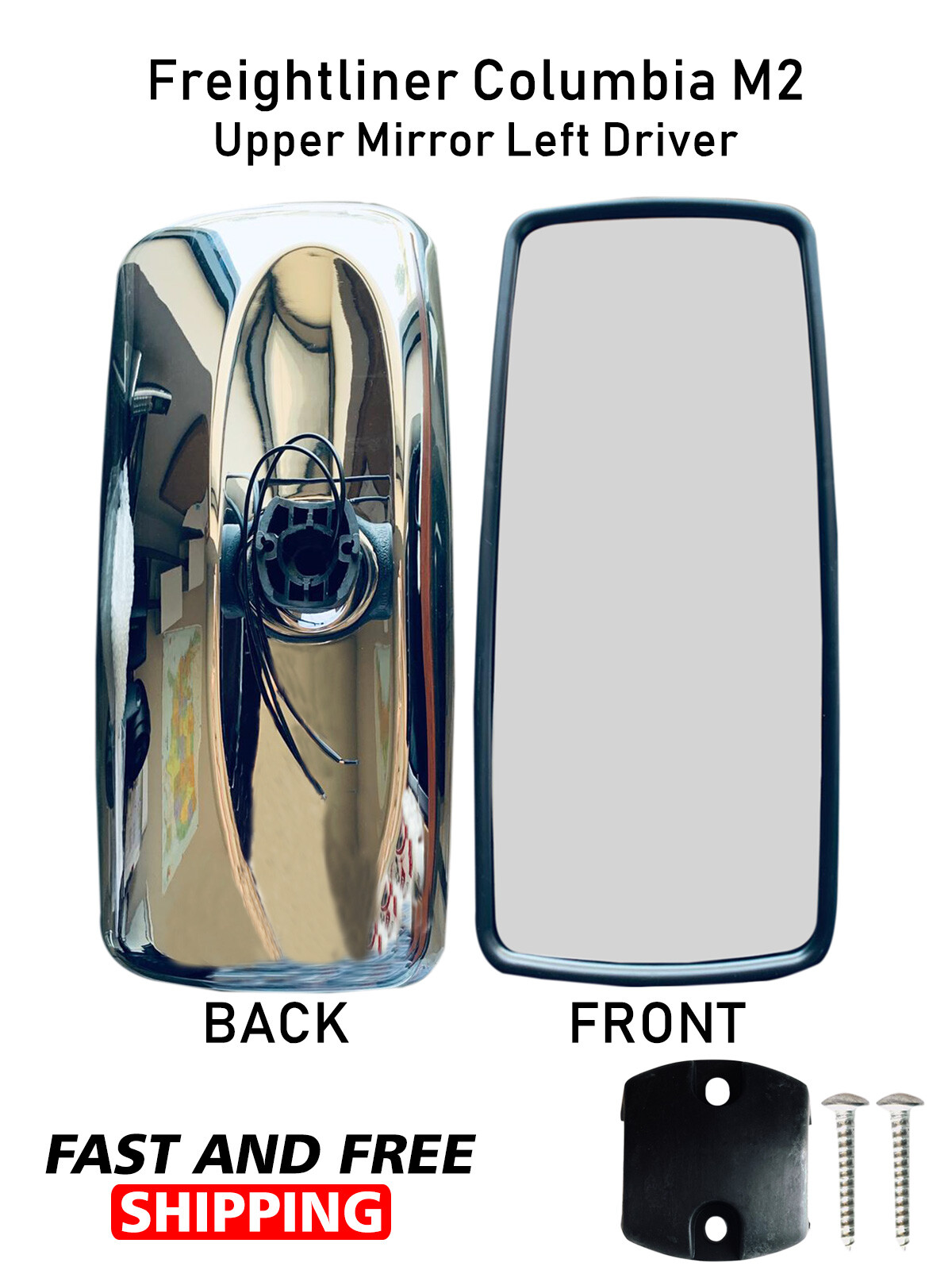 For Freightliner Columbia Century M2 Side Door Chrome Heated Main Upper Mirror