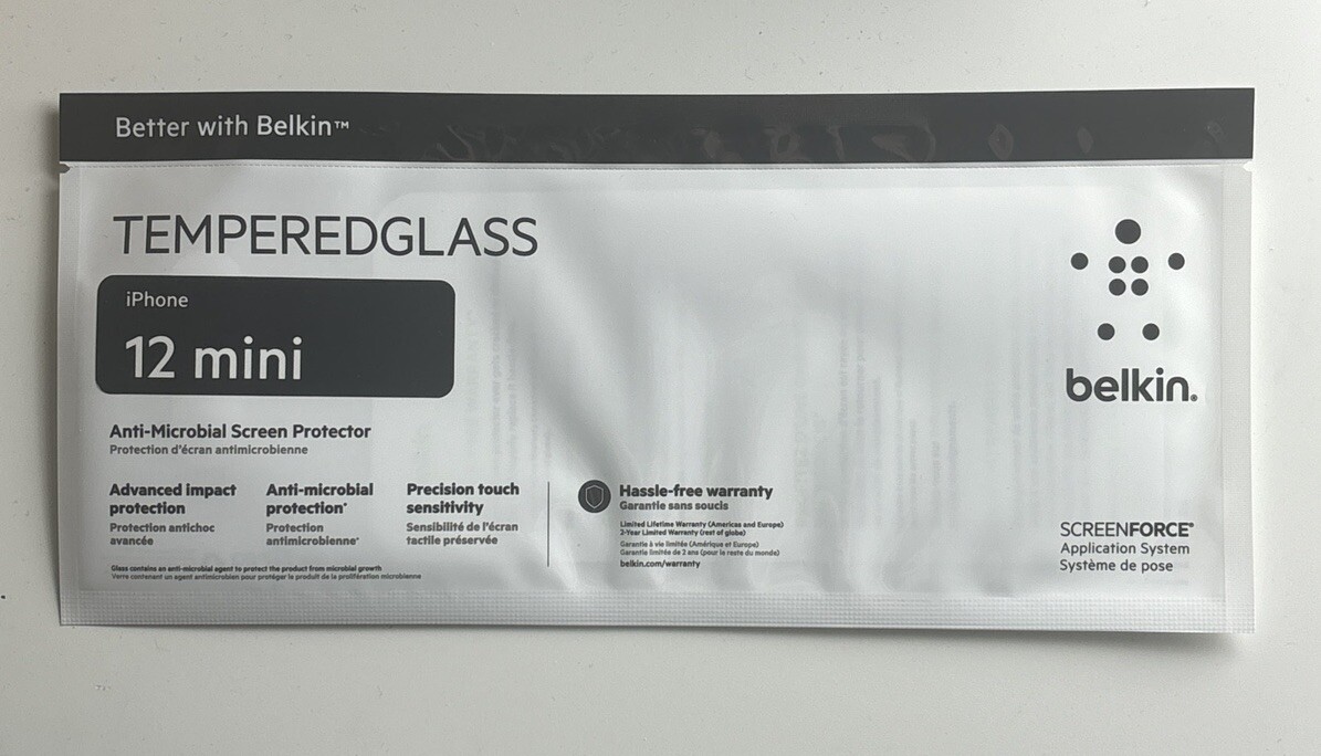 Belkin SCREENFORCE Tempered Glass Screen Protector for iPhone 12 Mini