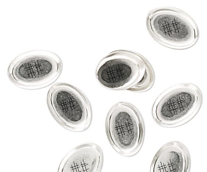 10 Sterling Silver 8x6mm Oval Unpolished Bezel Solid Back Setting Cup