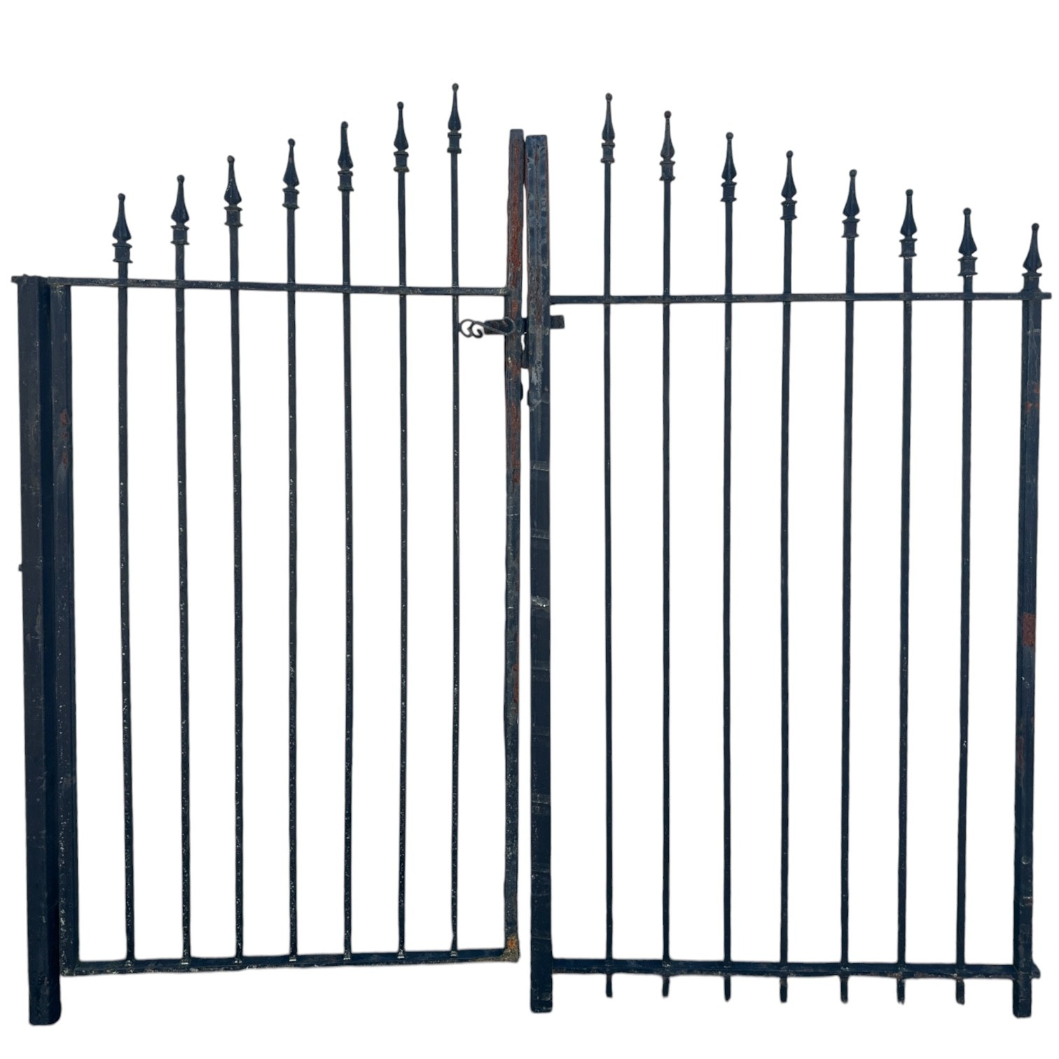 Antique Wrought Iron Entrance Gate Pair w/ Latch GA20907