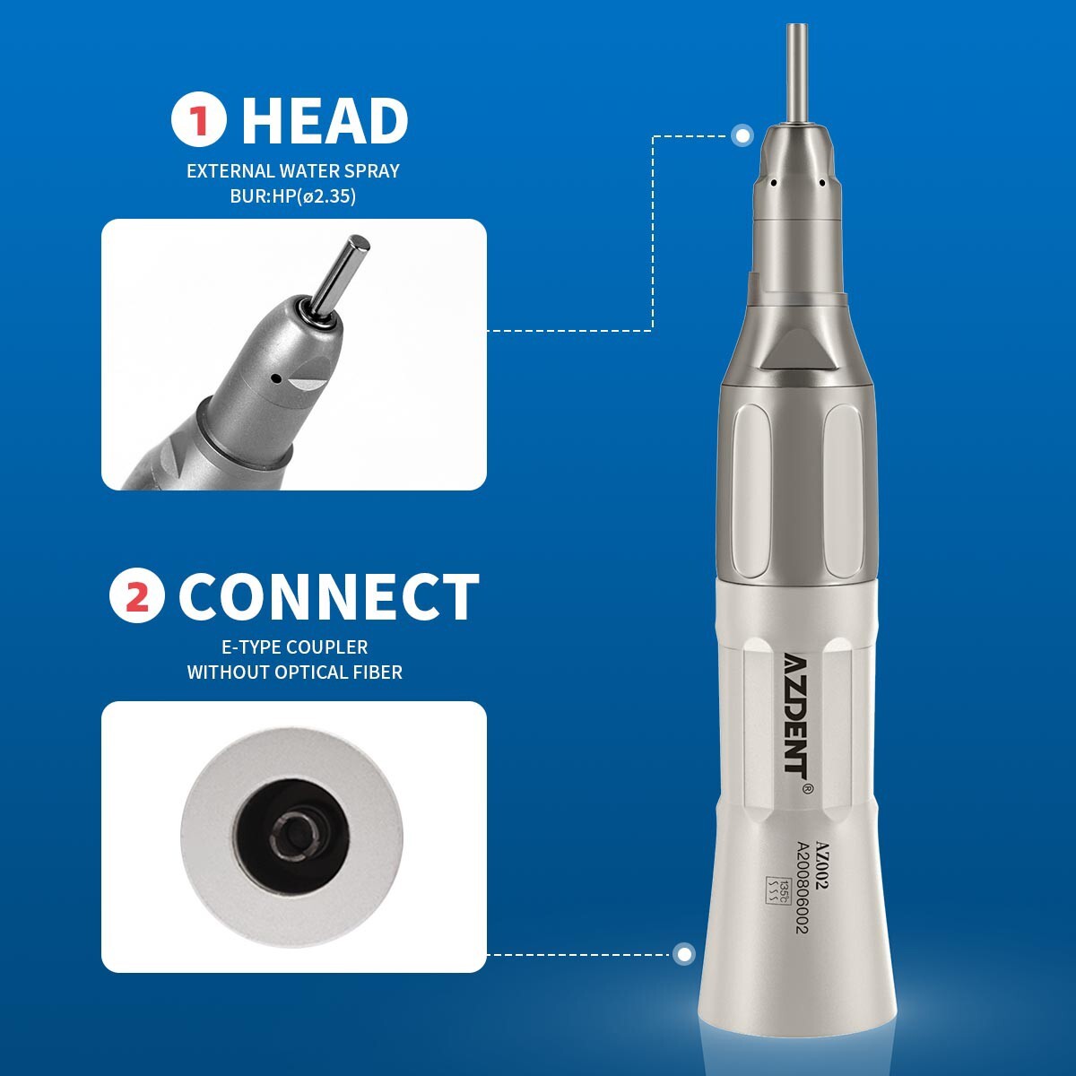Dental Slow Low Speed Straight Nose Cone Handpiece