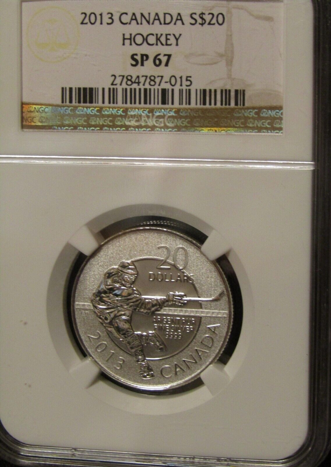 2013 CANADA SILVER $20..." HOCKEY "...NGC SP-67