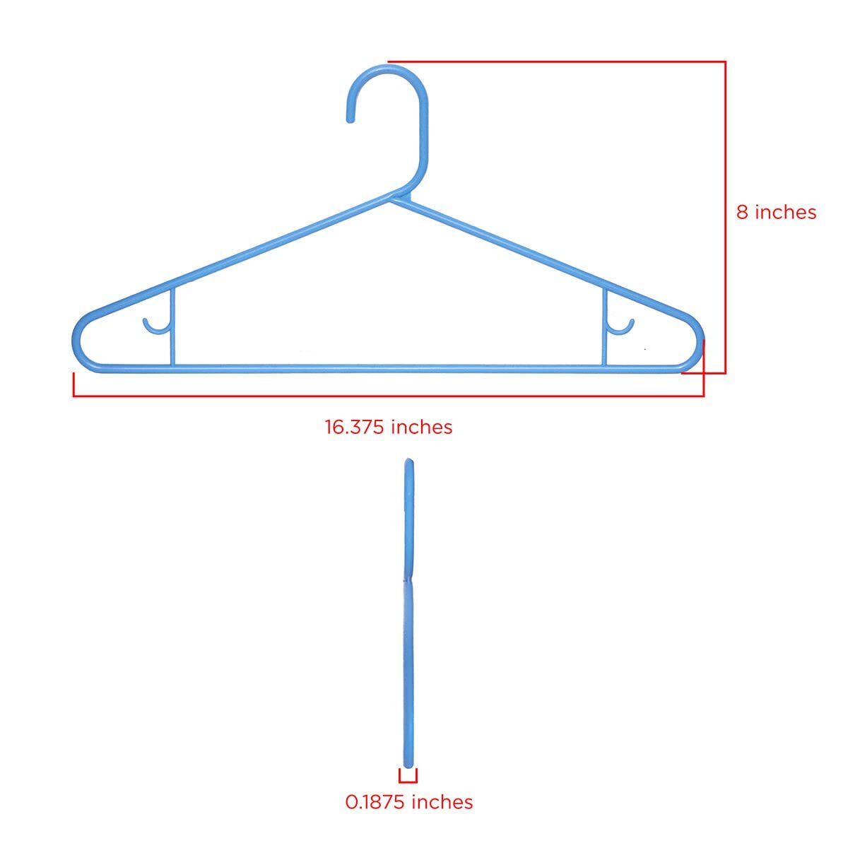 Clorox Blue Plastic Clothes Hangers – | Ideal for Everyday Standard Use | Two