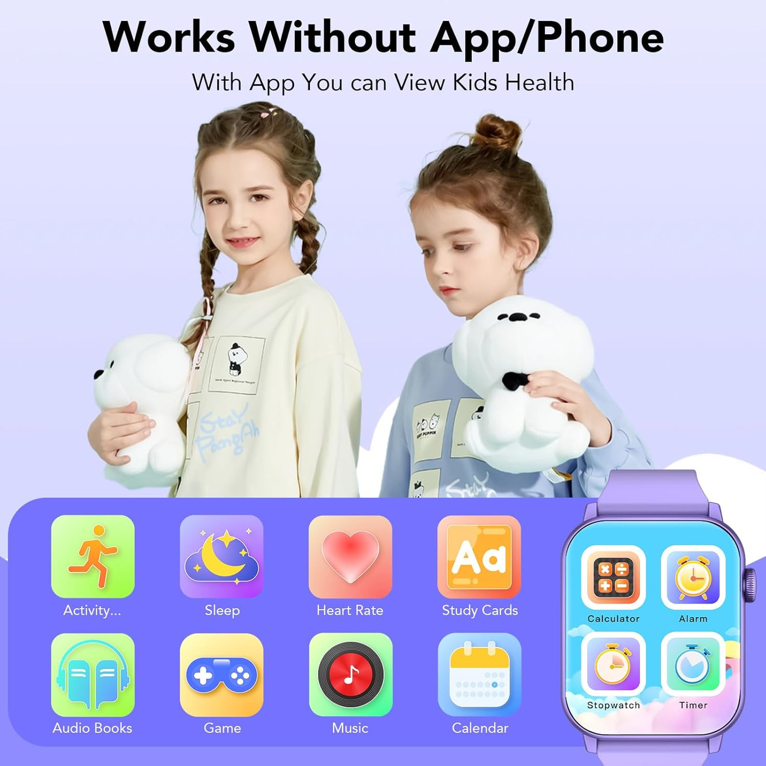 Kids Smart Watch with HD Touch Screen, IP68 Waterproof, Smart Watch for Kids wit