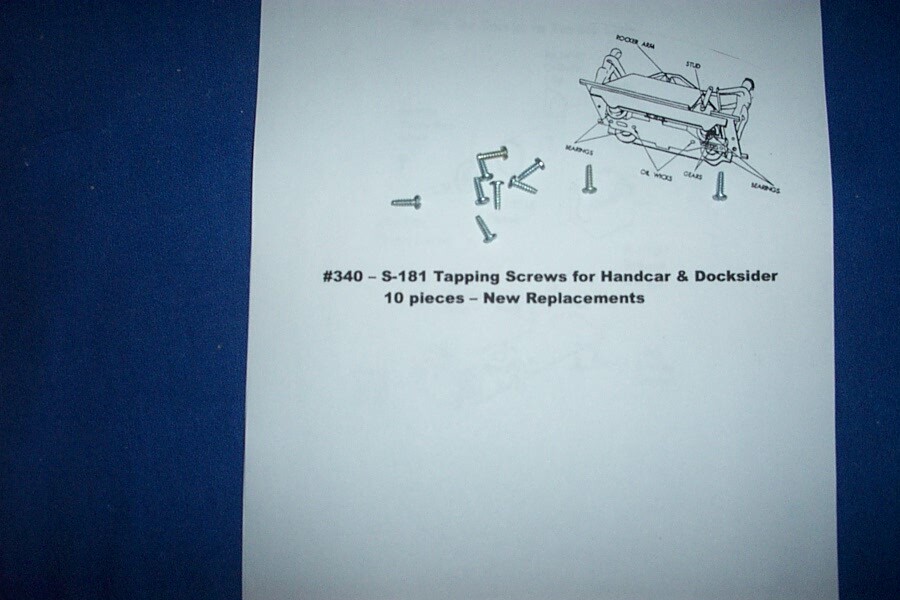American Flyer Parts - S-181 Screws for Handcar & Docksider 10 pcs #340
