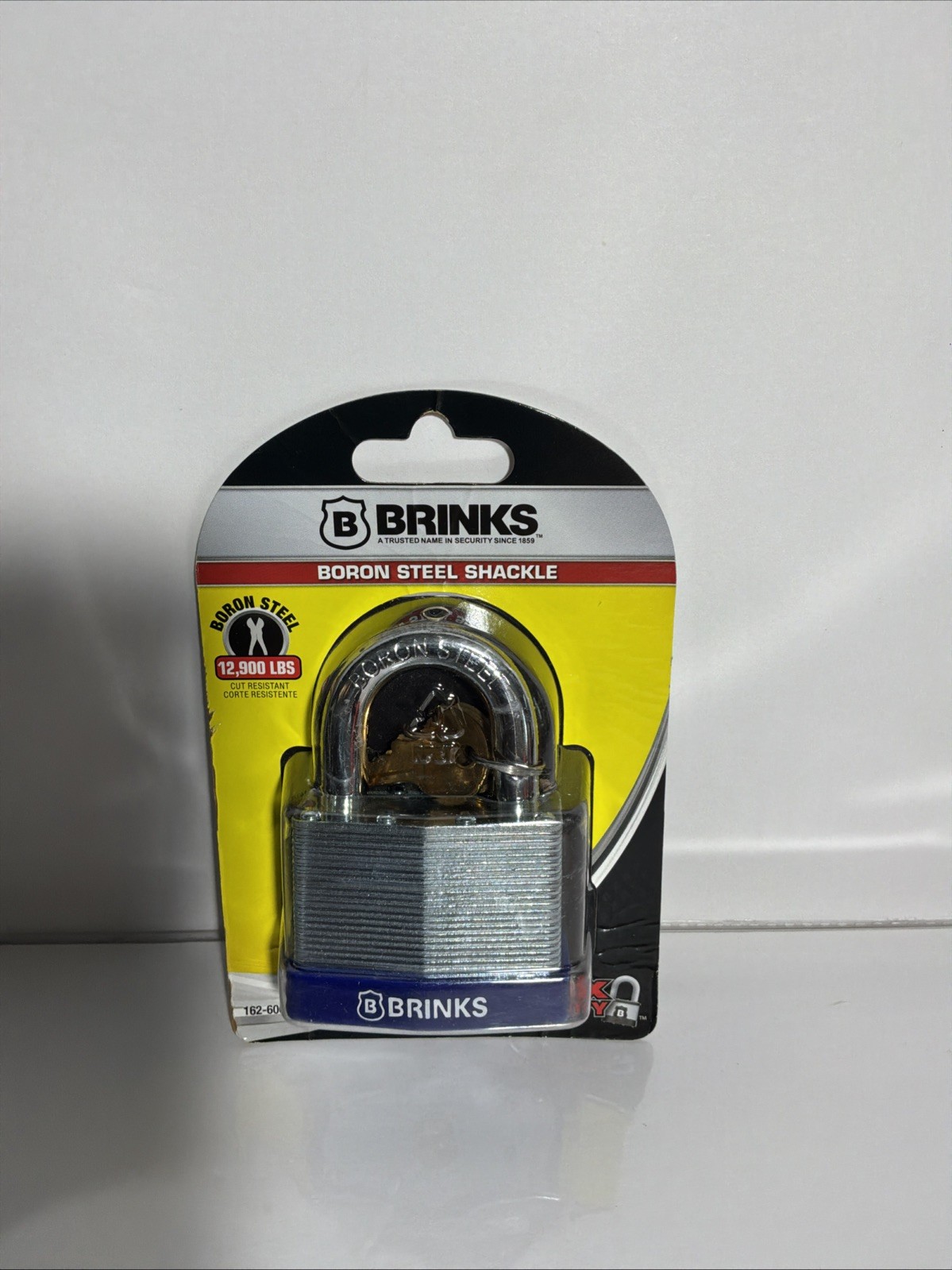 Brinks 60mm Laminated Steel Padlock Boron Shackle Commercial Security 162-60091