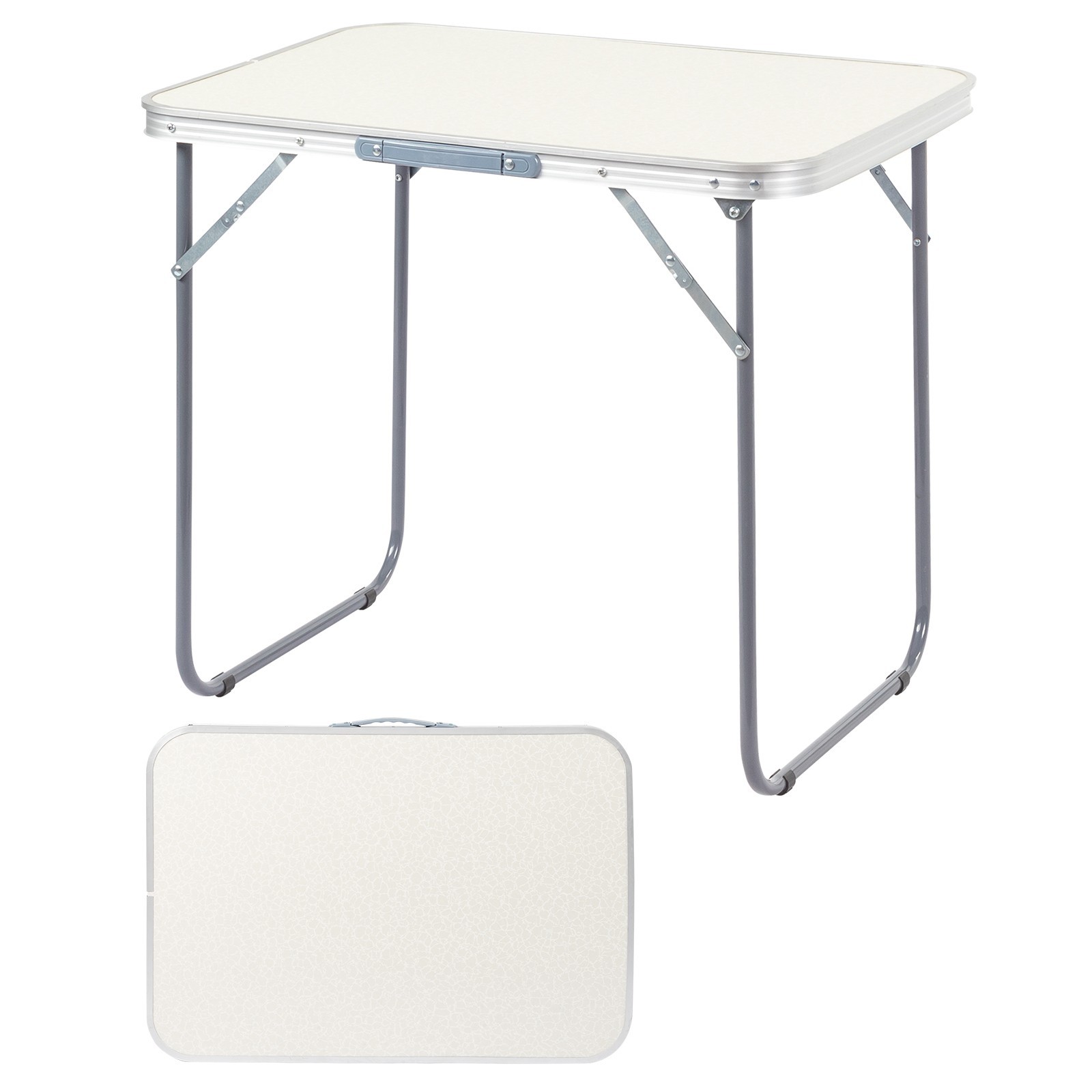 2.3ft Portable Camping Table Outdoor Picnic Folding Table Indoor Courtyard White