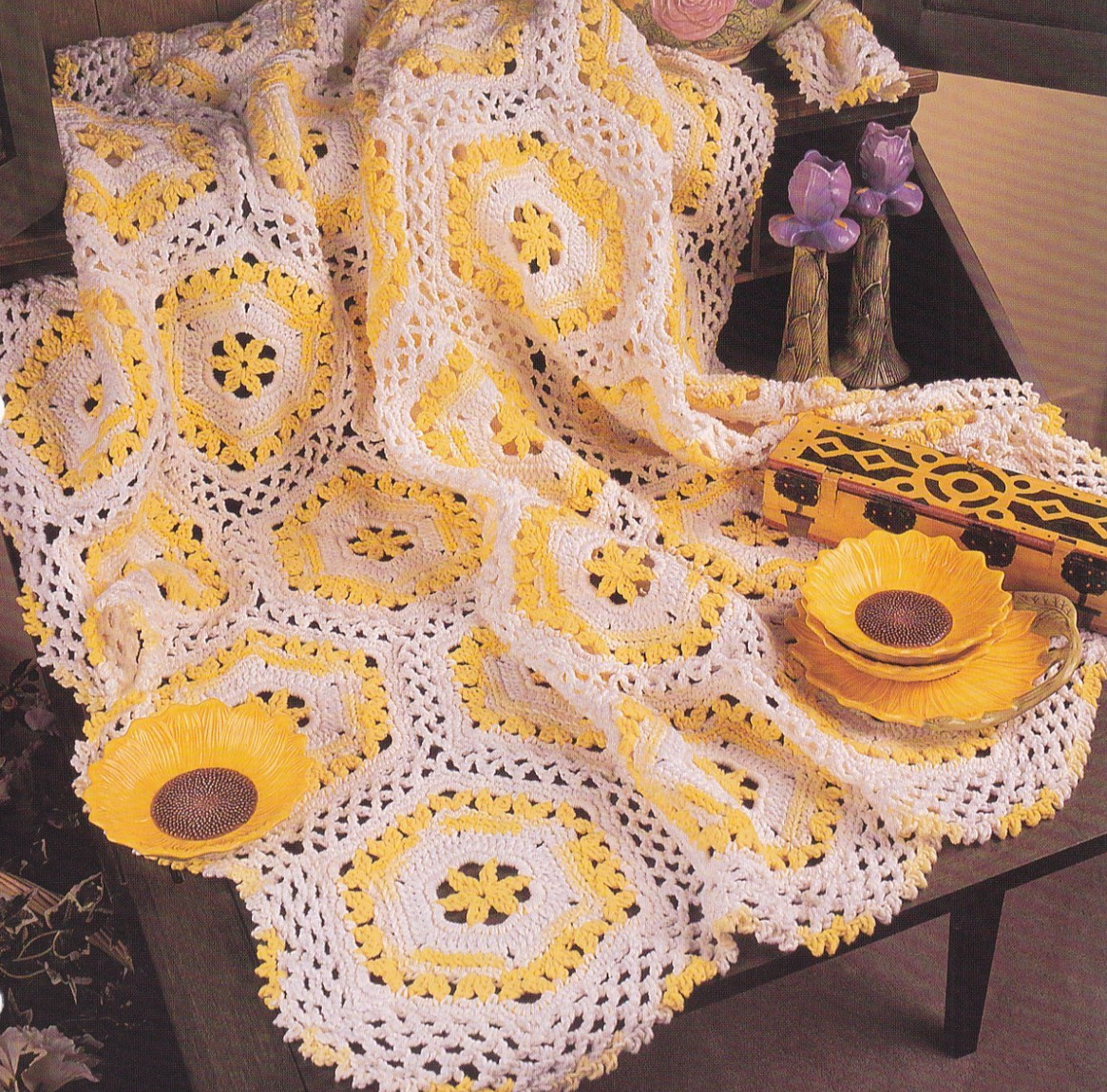 Crochet Afghan Pattern SUNSHINE THROW Instructions Annie's