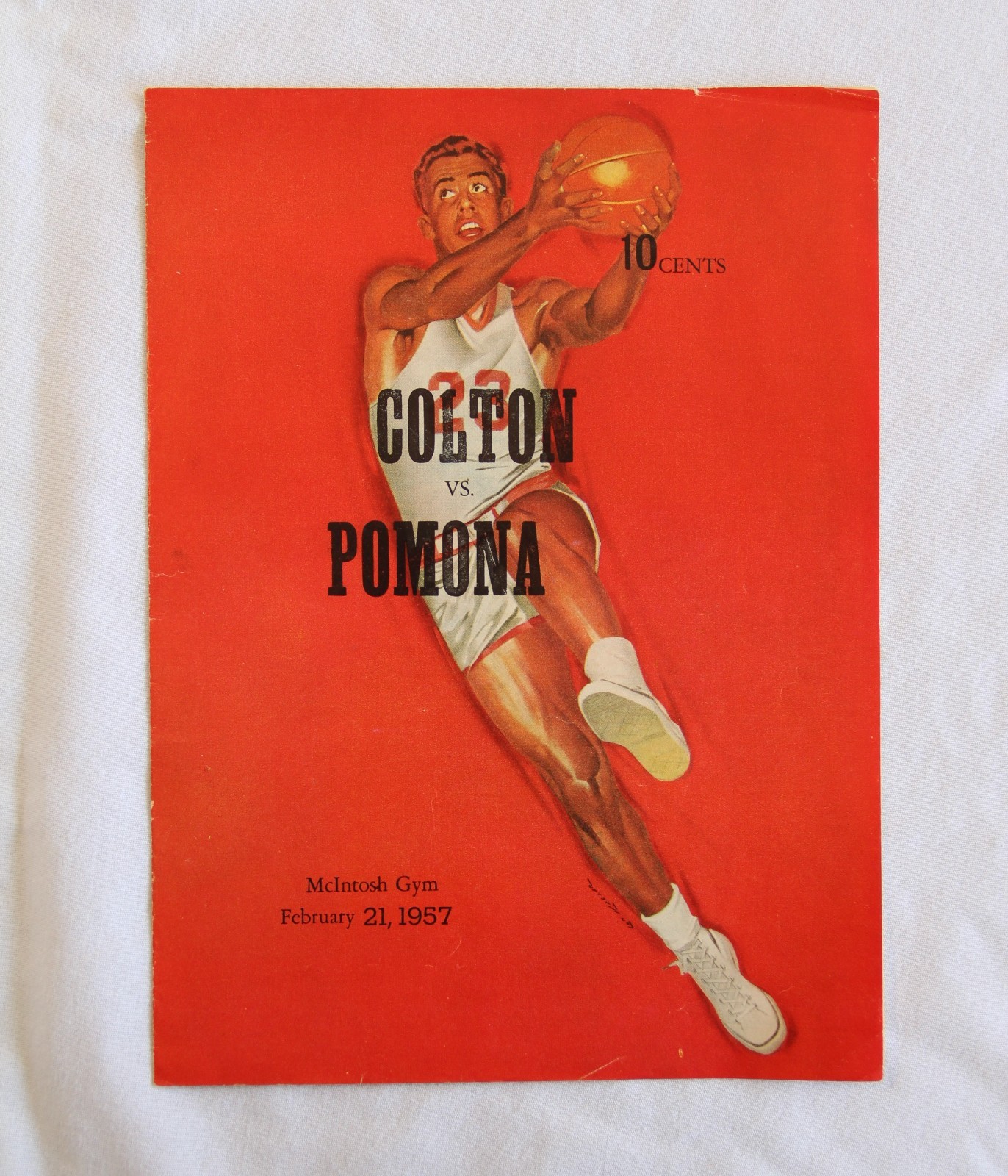 VINTAGE 1957 Colton High Basketball Program v Pomona Ken Hubbs CUBS '62 NL ROY