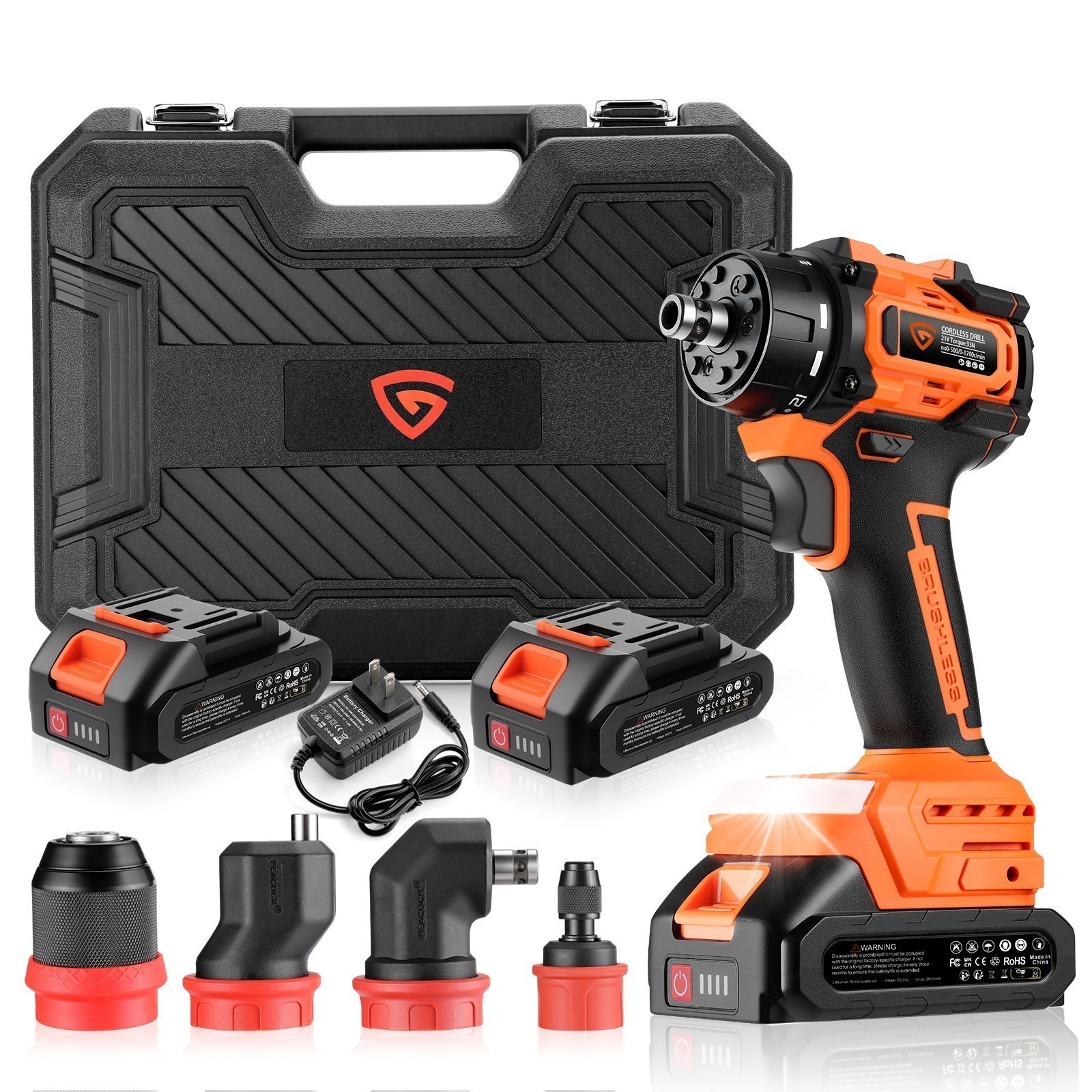 Impact Driver 1/2 Electric Screwdriver Cordless Variable Control Kit