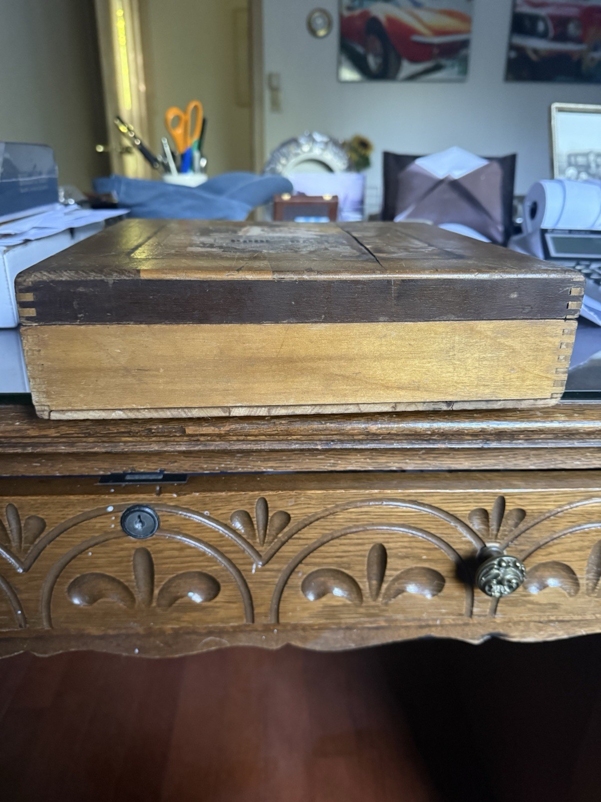 Antique Billiard Box And Balls