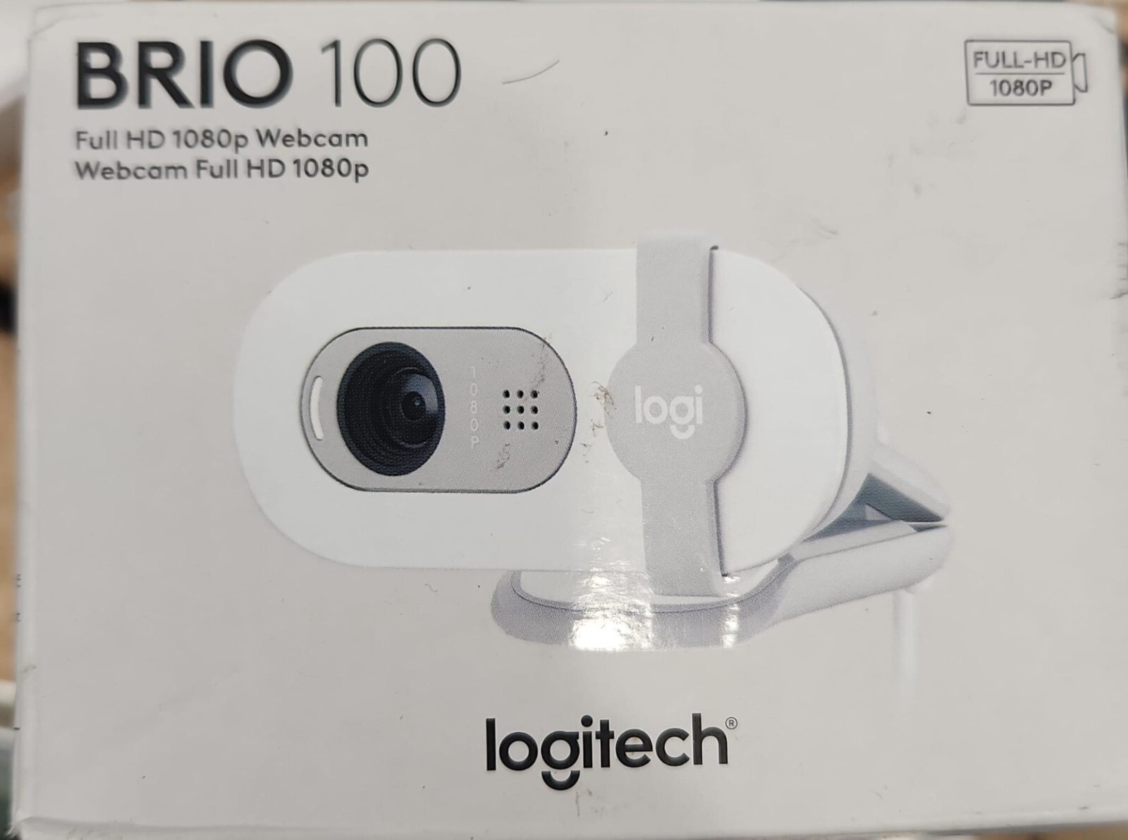 Logitech Brio 100 1080p Full HD Webcam for Meetings and Streaming Off-White Open