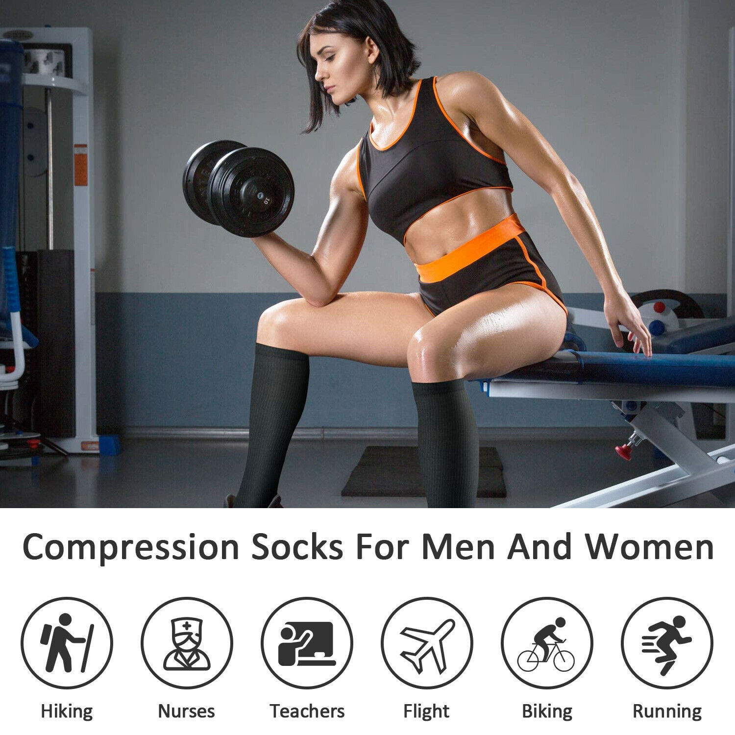 6/12Pairs Copper Compression Socks 20-30mmHg Graduated Support Men's Women's XXL