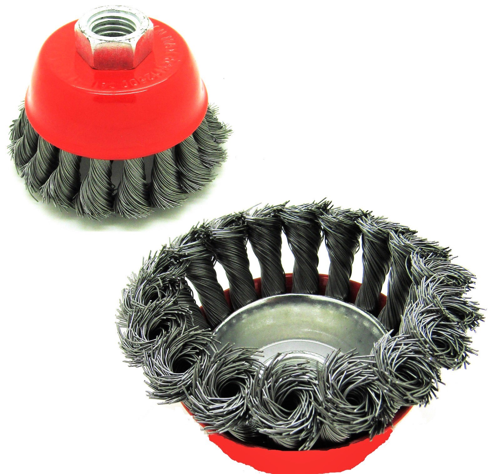 2 CALHAWK 5" CUP BRUSH KNOTTED KNOT TYPE WIRE WHEEL FITS 4-1/2 ANGLE GRINDER 5/8