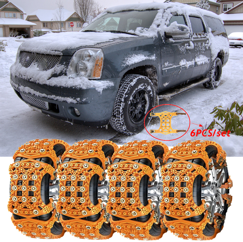 6X Snow Tire Chains Wheel Emergency Anti-Slip Winter For GMC Yukon XL 1500 2500