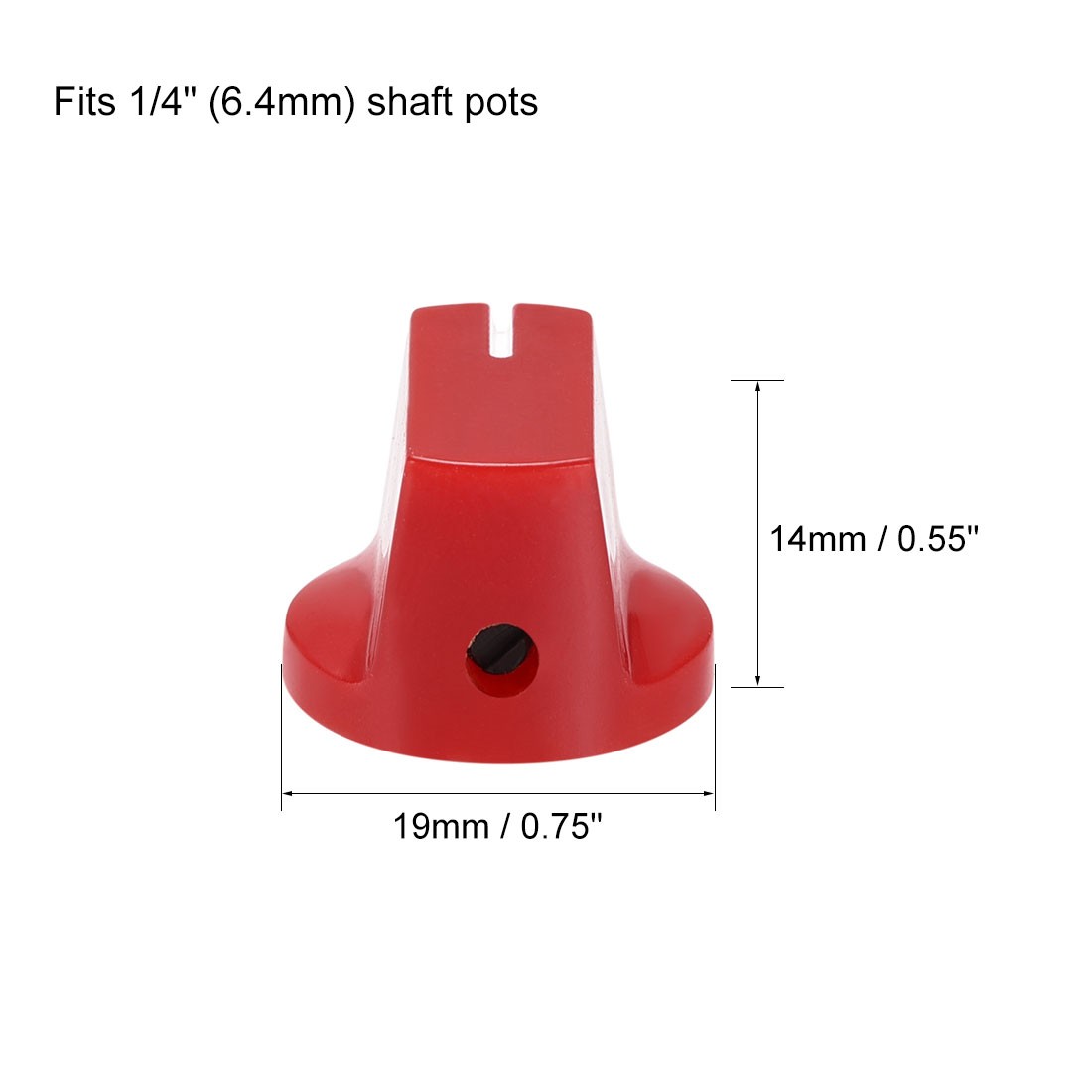 5 x Guitar Effect Pedal Knobs Pointer Control Knobs with Set Screw Aged Red