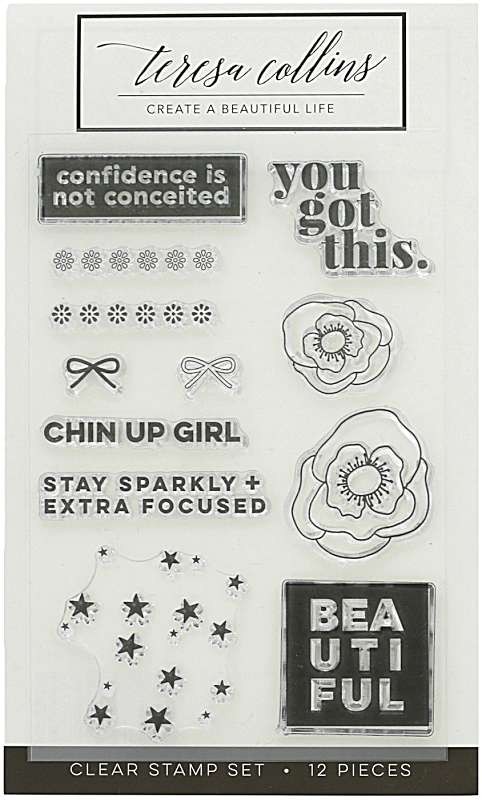 Teresa Collins Clear Stamp Set Bold Life, Beautiful