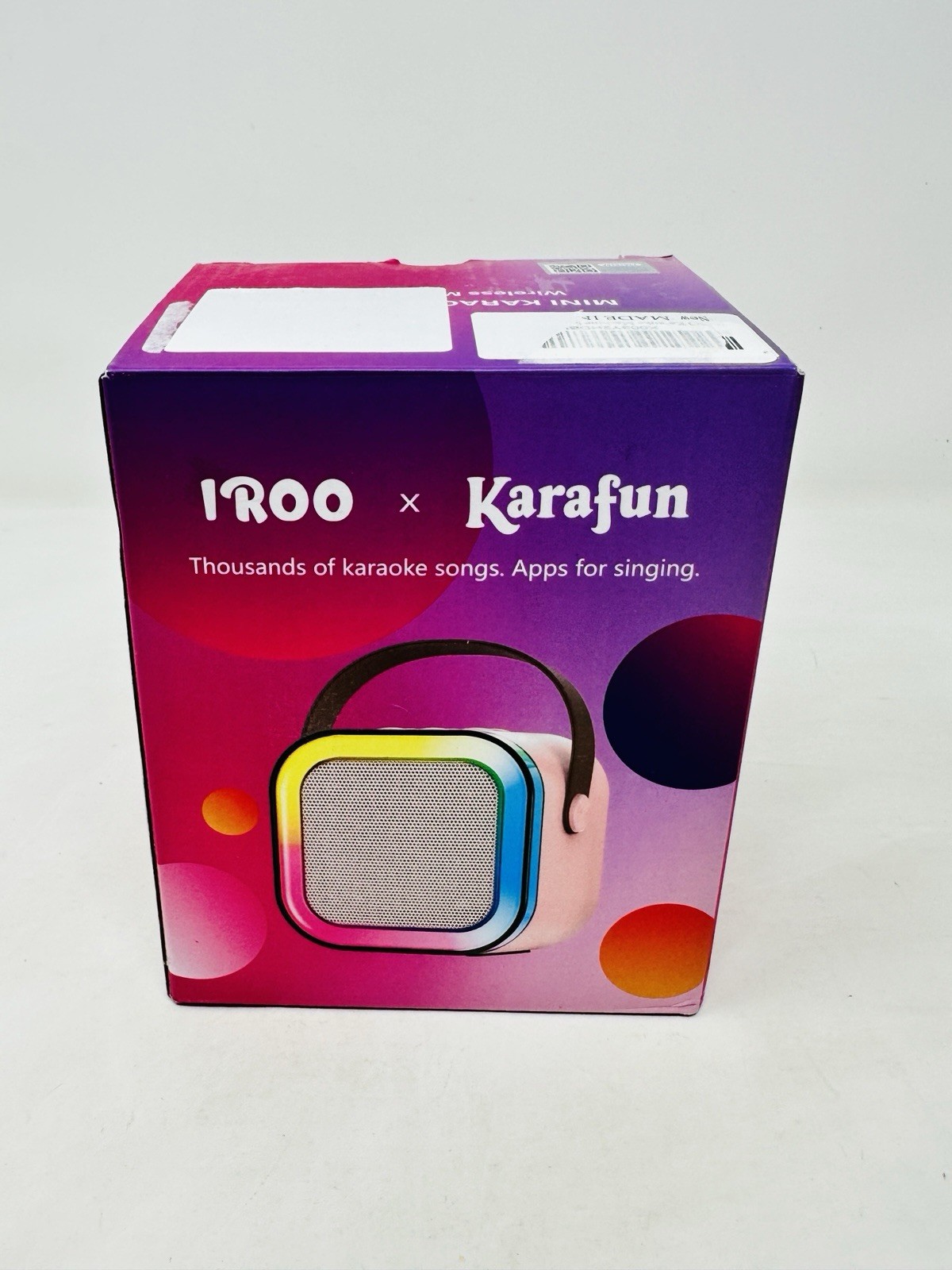 IROO Mini Karaoke Machine for Kids Portable Bluetooth Speaker w/2 Mic Purple NEW