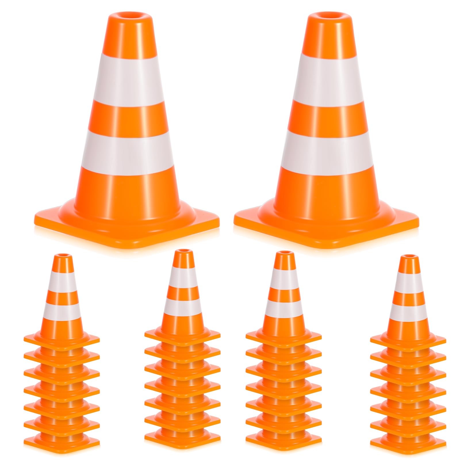 Mini Traffic Cones 30 Pcs Orange Roadblock Signs Small Construction Training Mic