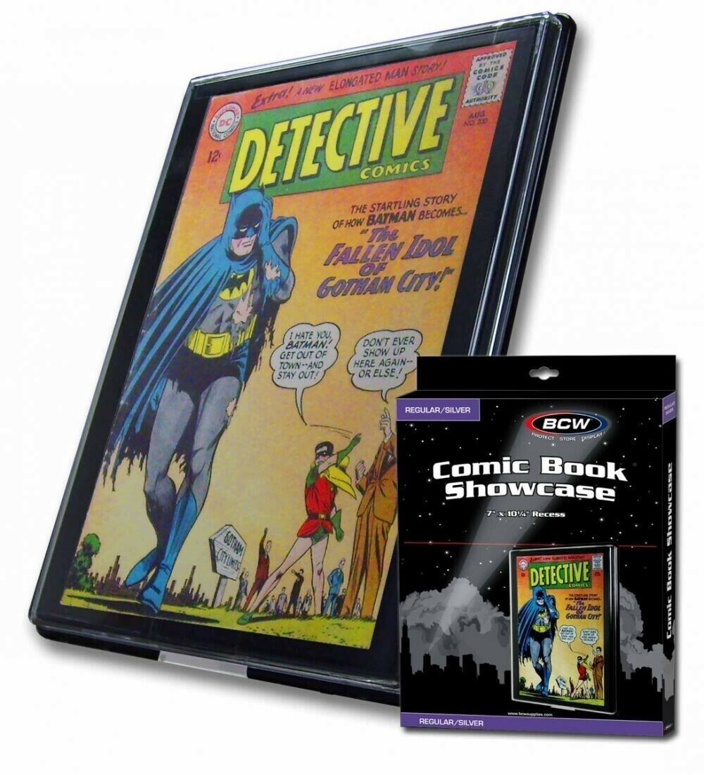 5X BCW Comic Book Showcase Wall Mountable Frame - Silver