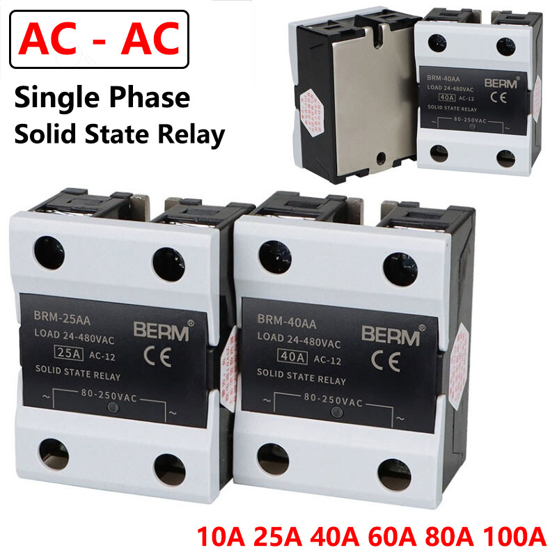 10-100 Amp Single Phase BRM Solid State Relays Module AC 80V-250V to AC 24-480V