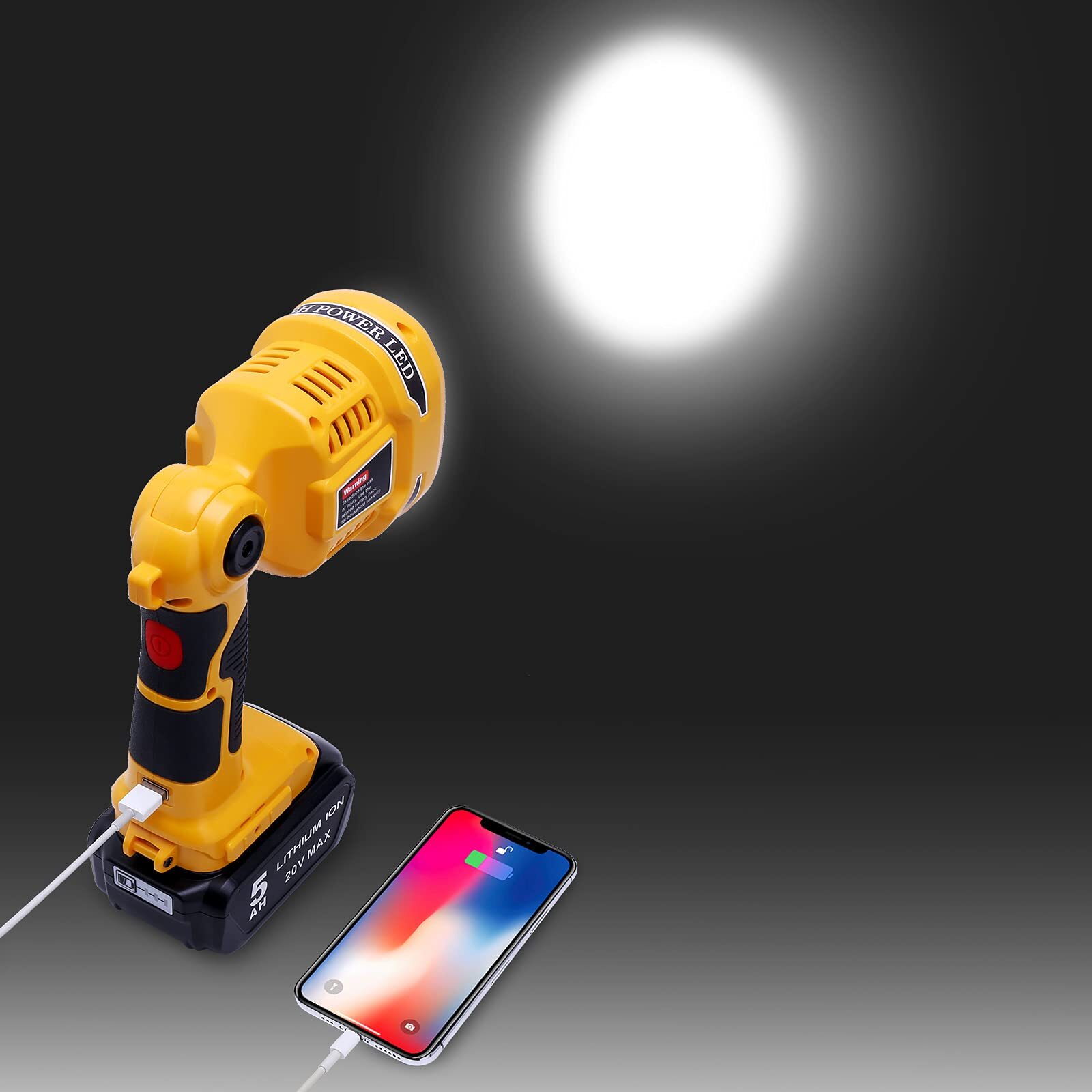 20V Cordless LED Work Light DCL043 Compatible with Dewalt 20V Max Lithium