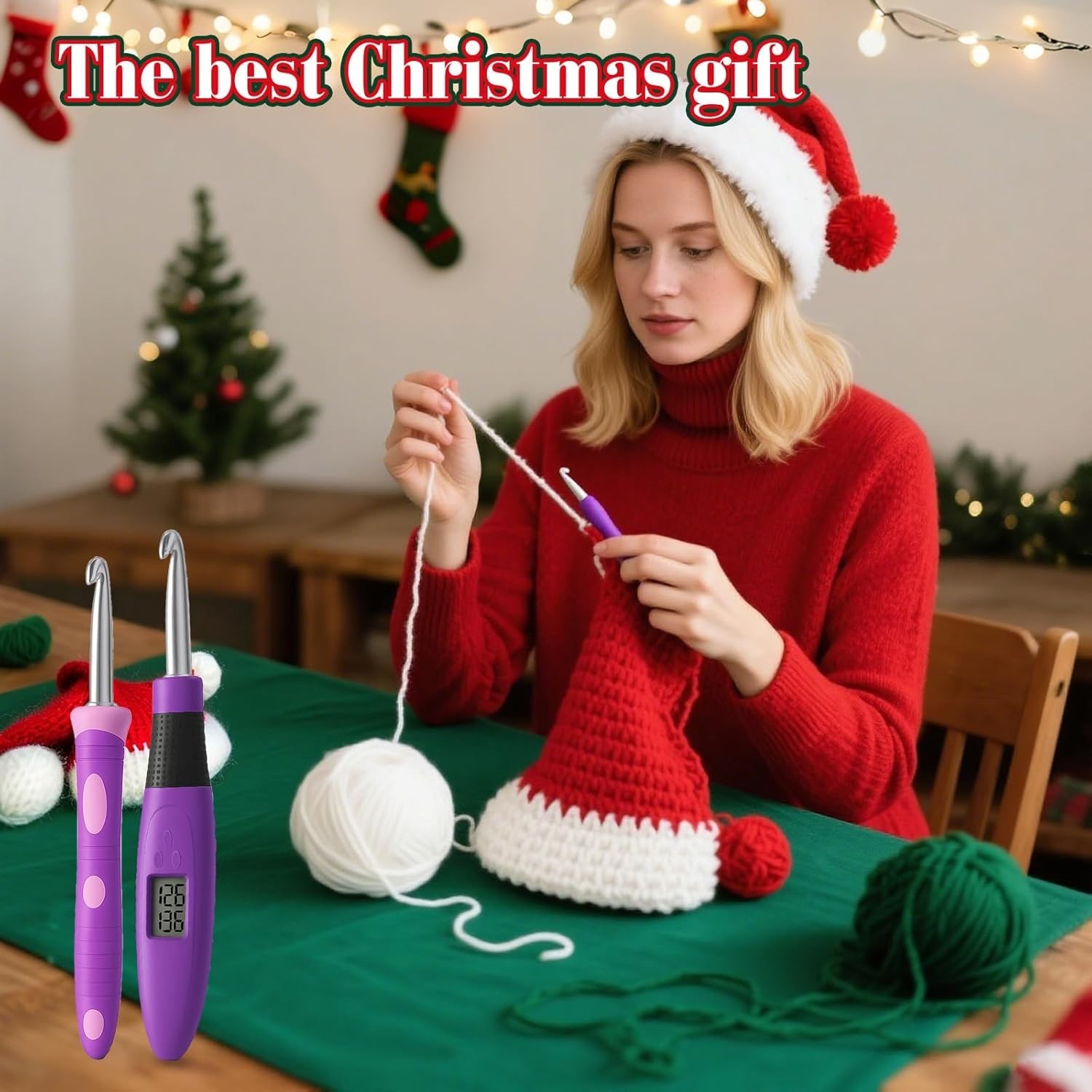 Crochet Hook with 18 Different Size, for Stitch & Row Counter, Light up Intercha