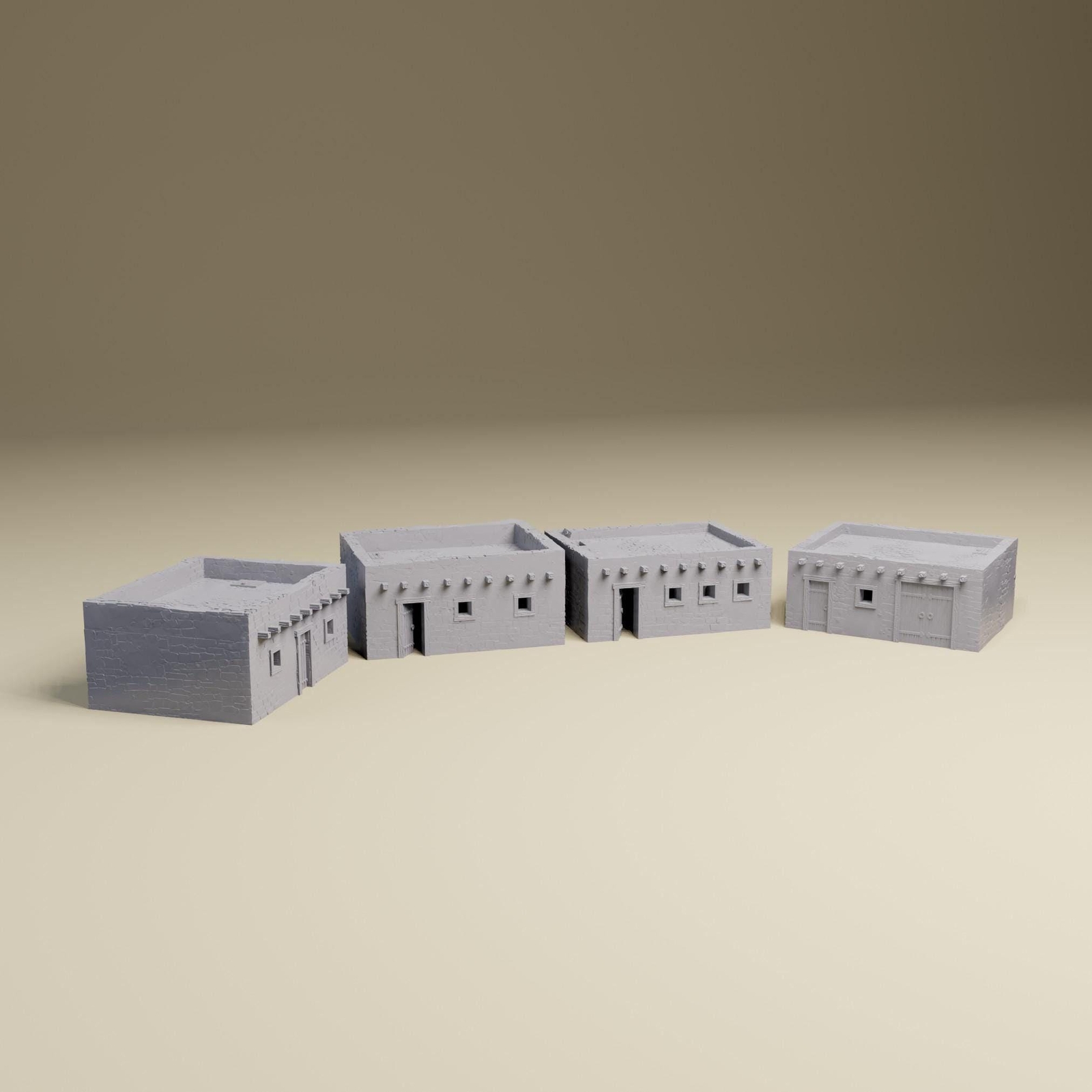 North Africa House Combo - WWII tabletop wargaming terrain in 28mm, 20mm, 15mm