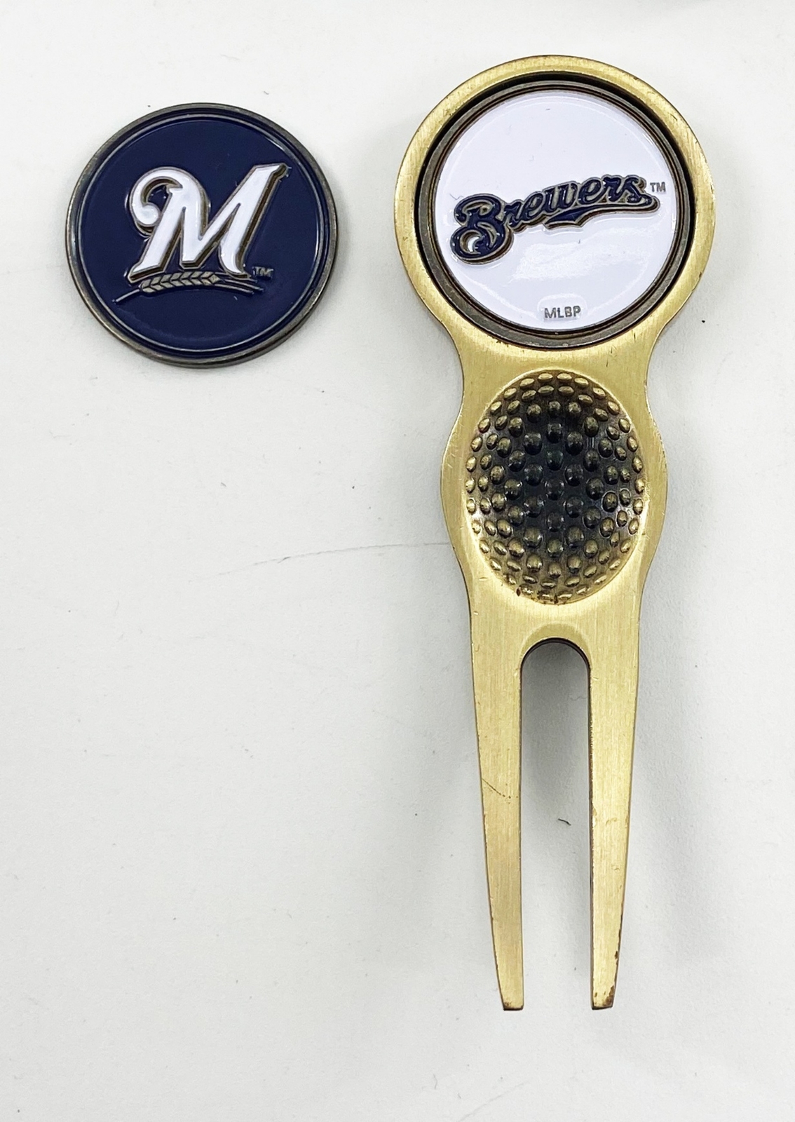 MLB Golf Divot Repair Tool Bronze w/ Ballmark Milwaukee Brewers