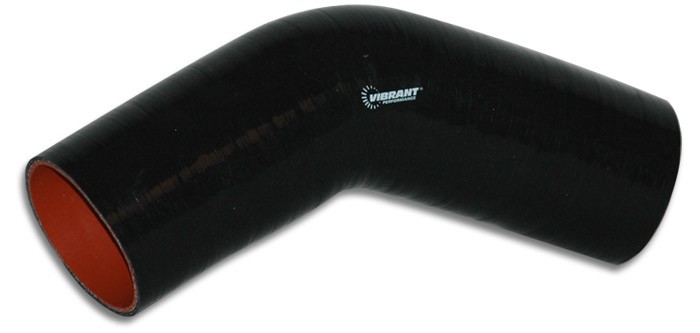 Vibrant 2752 Reinforced Silicone Coupler 2.5in In/Out 12in Long Black 45 Degree