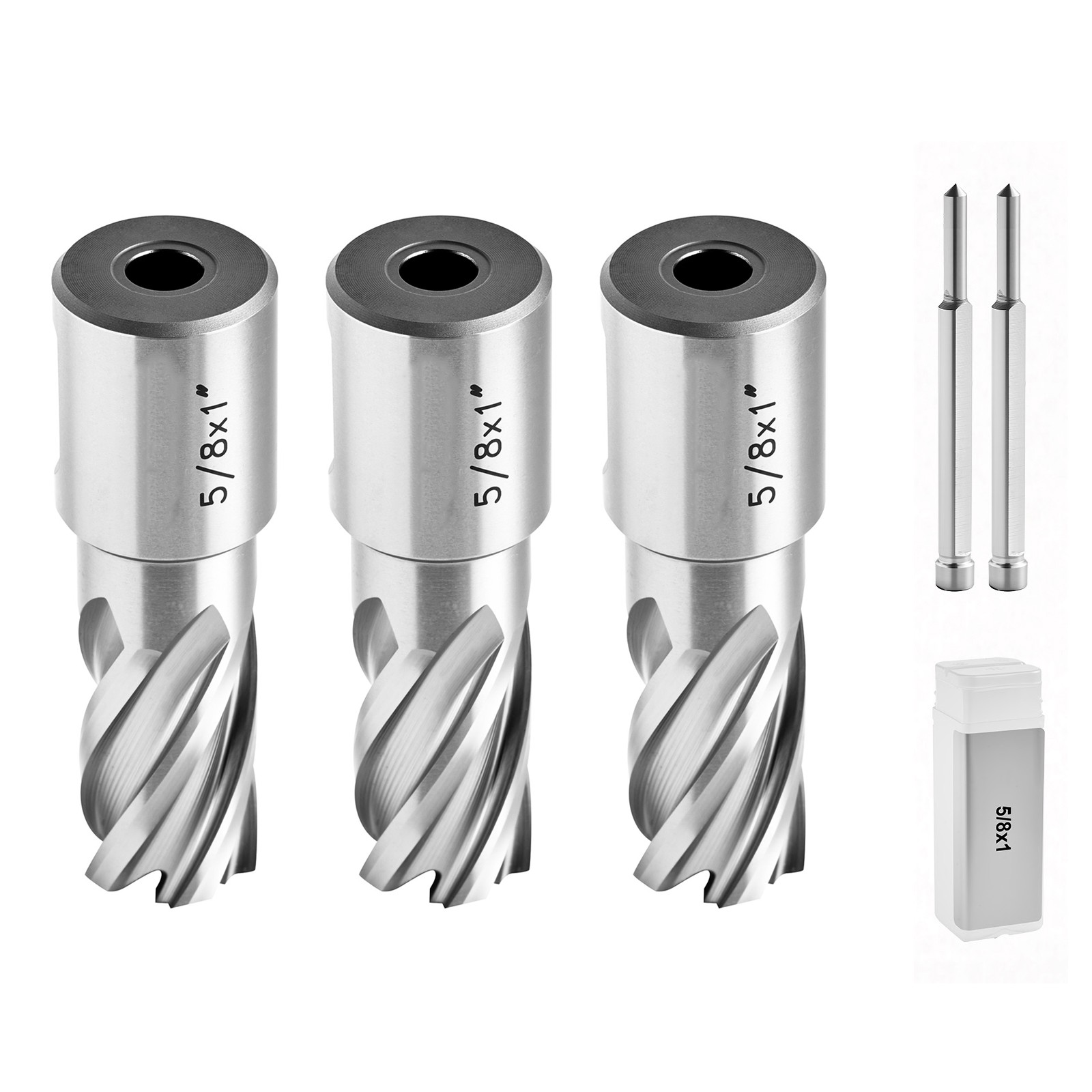 Uimoso Annular Cutter Set with Weldon Shank, 5 pcs, 5/8" Cutting Diameter