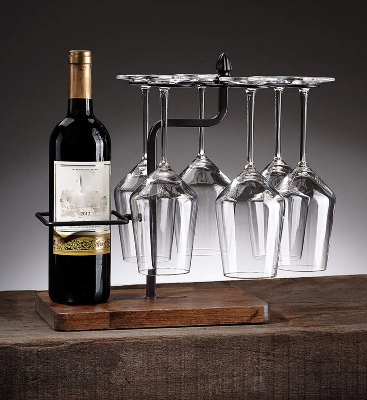 Red Wine Stemware Racks Kitchen Bar Table Decoration Metal Drying Rack Wine G...