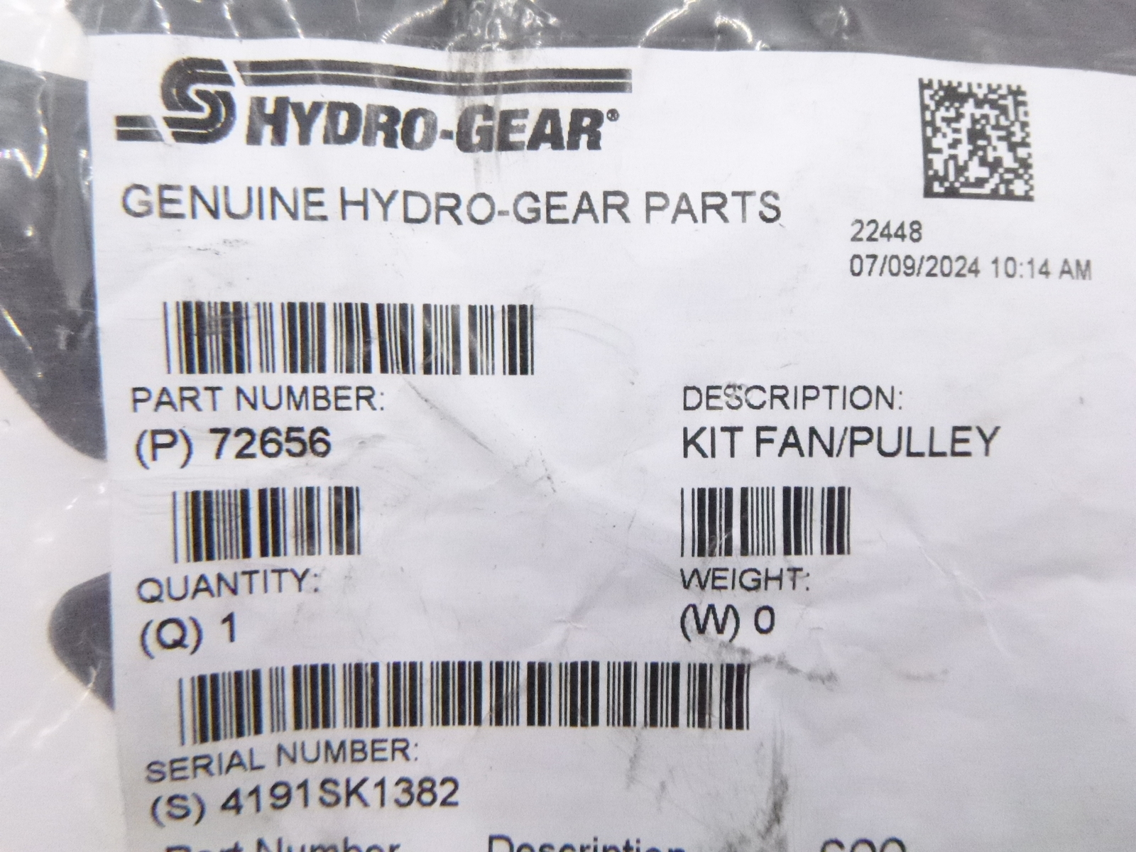 Hydro-Gear 72656 Fan and Pulley Kit fits Ferris ISX800