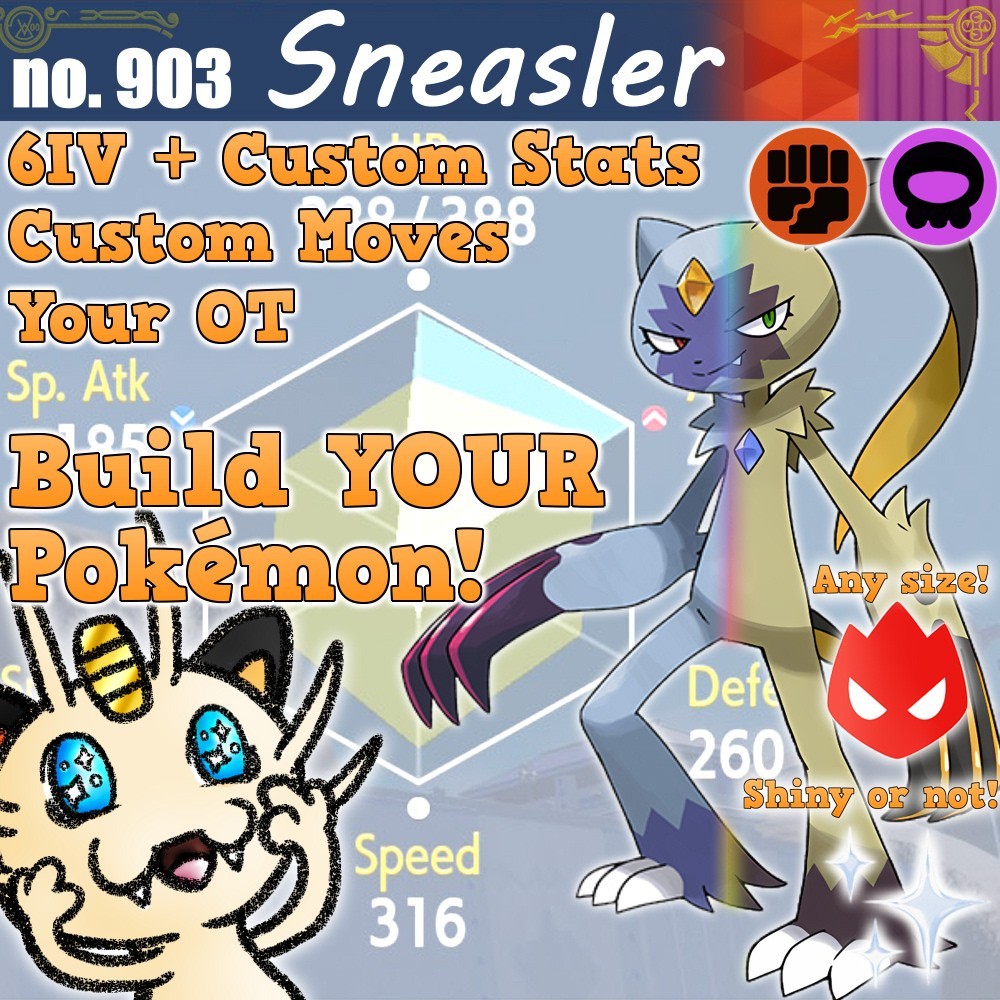 SNEASLER Shiny 6IV -Build ANY Pokemon! Scarlet Violet Champions Alpha HOME VGC