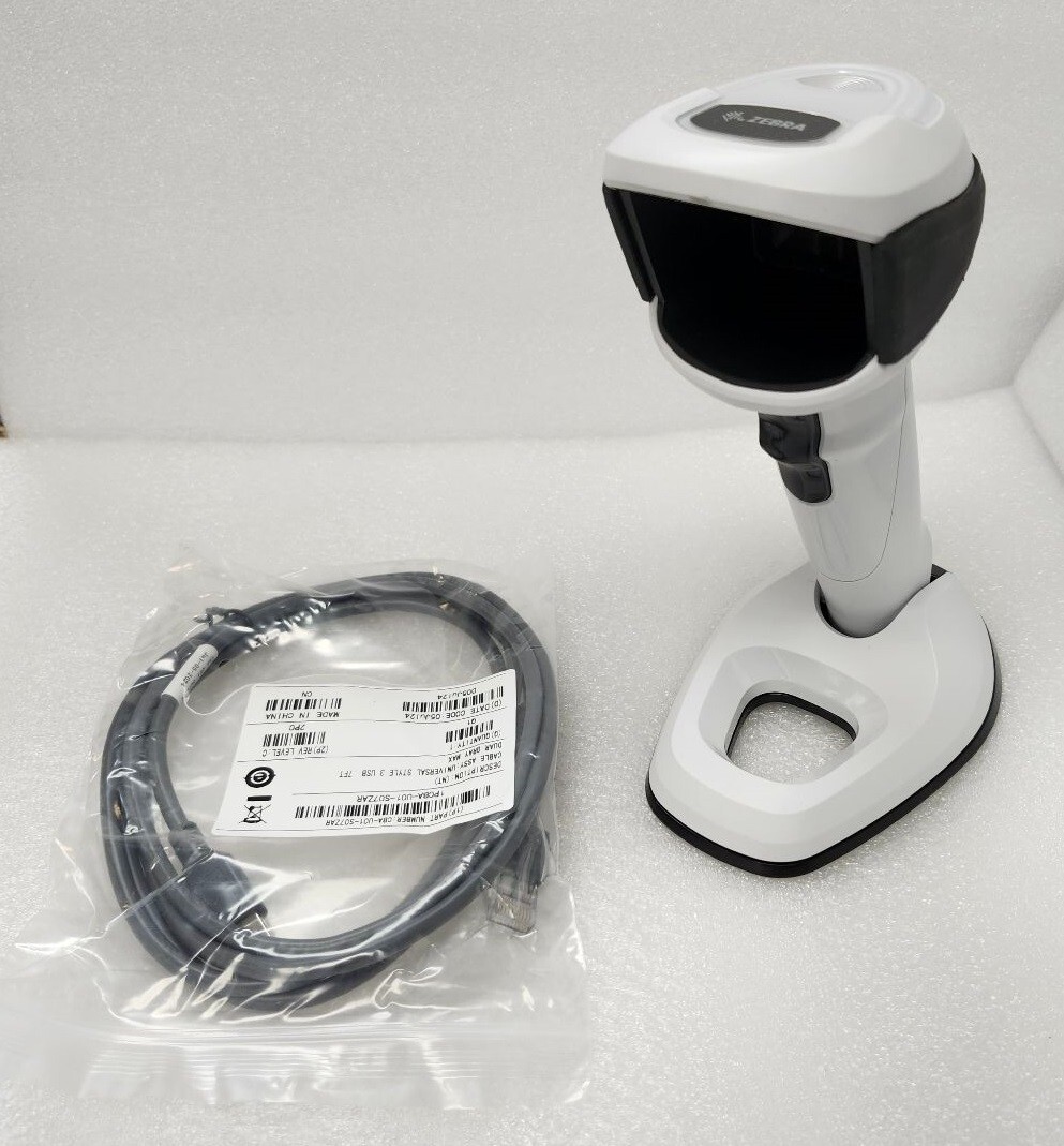 Zebra DS9908 2D/1D/QR Code Barcode Scanner w/ USB cable (White) for Square!⭐🔥