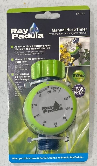 Ray Padula Automatic Mechanical Water Garden Hose Sprinkler Timer - Hose End