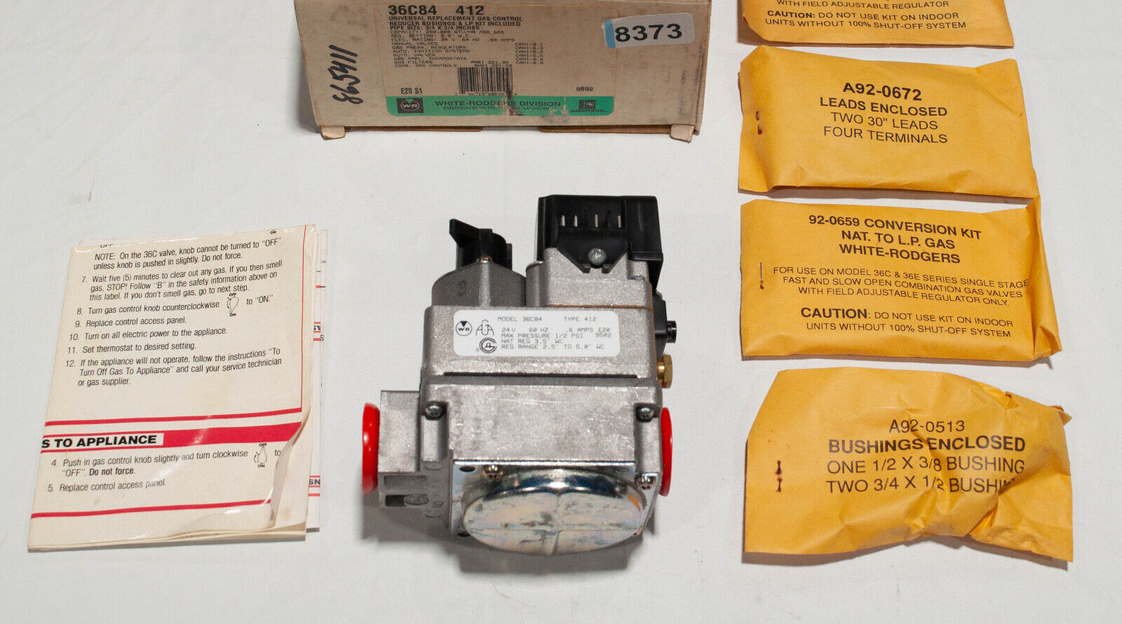 White Rodgers  36C84-412  Universal Replacement Gas Valve