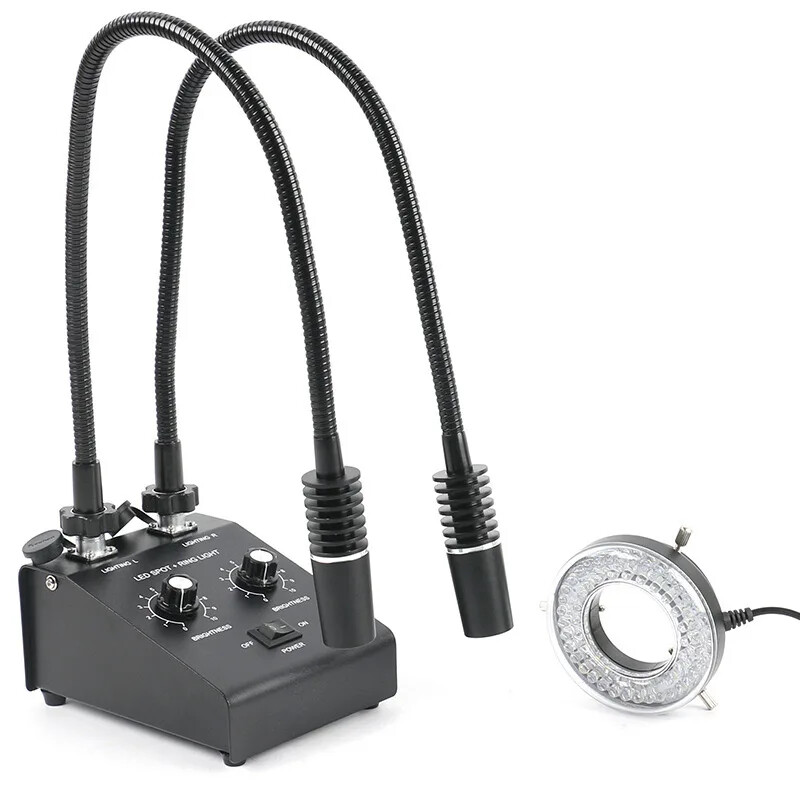 3-in-1 White LED Industrial Camera Light Source Double Microscope Led Lighting