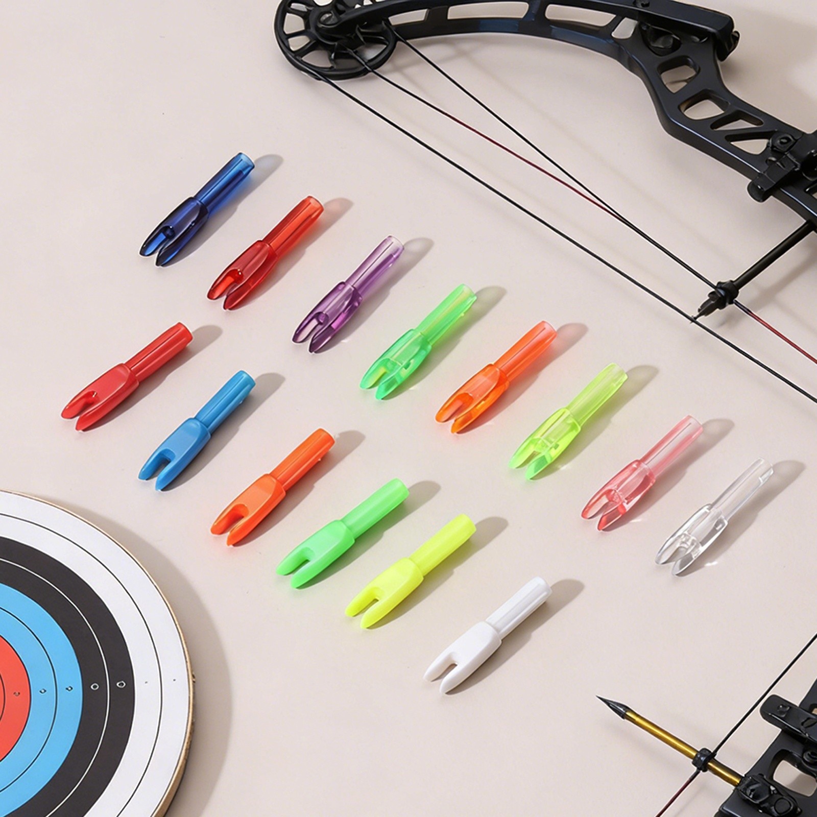 Archery Arrows Nocks 24 Pack Clear Orange - for (Compound/Recurve Bow)