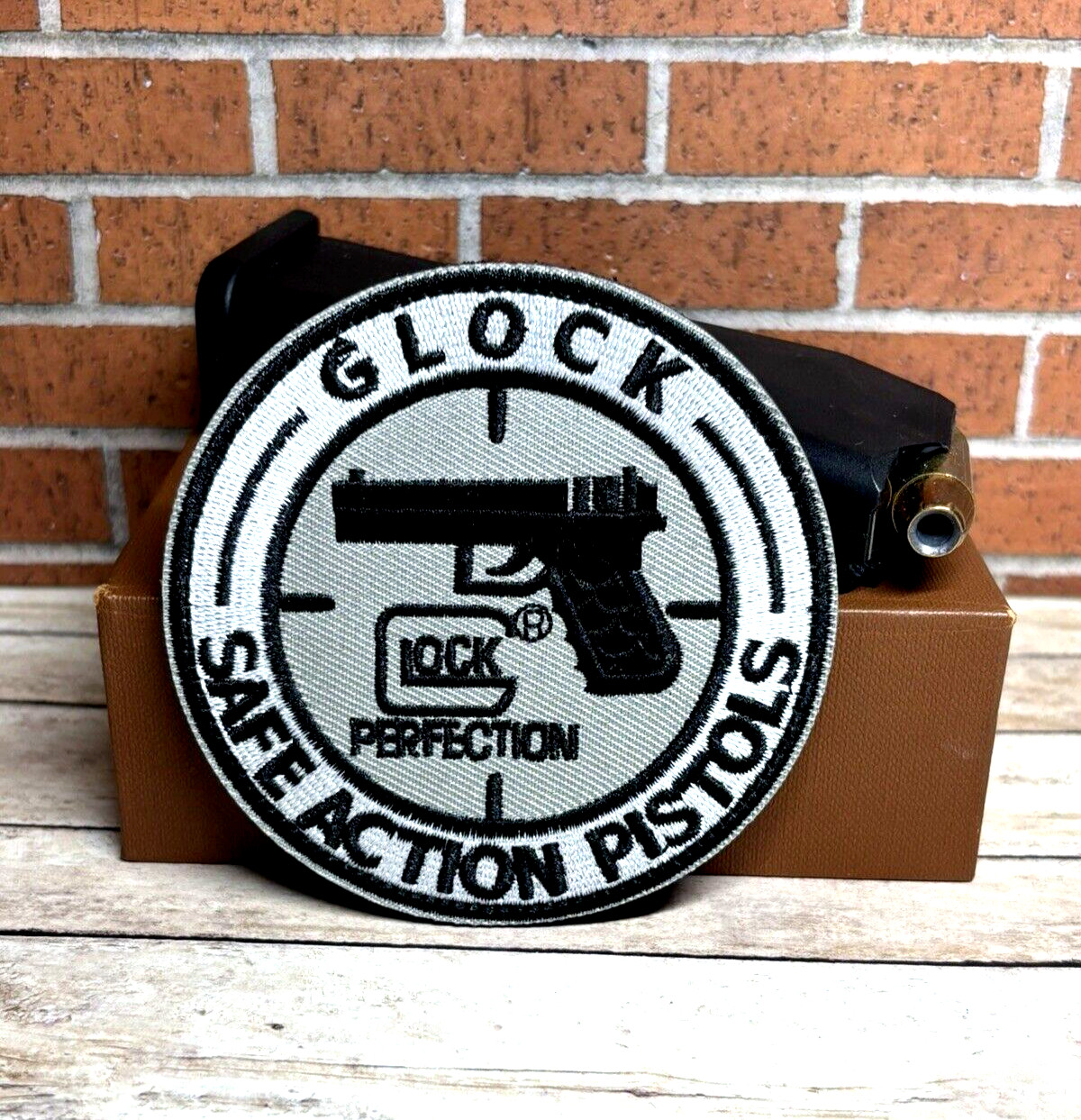 Gun Tactical Patch, Morale Pistol Military Embroidered Hook Loop Patch