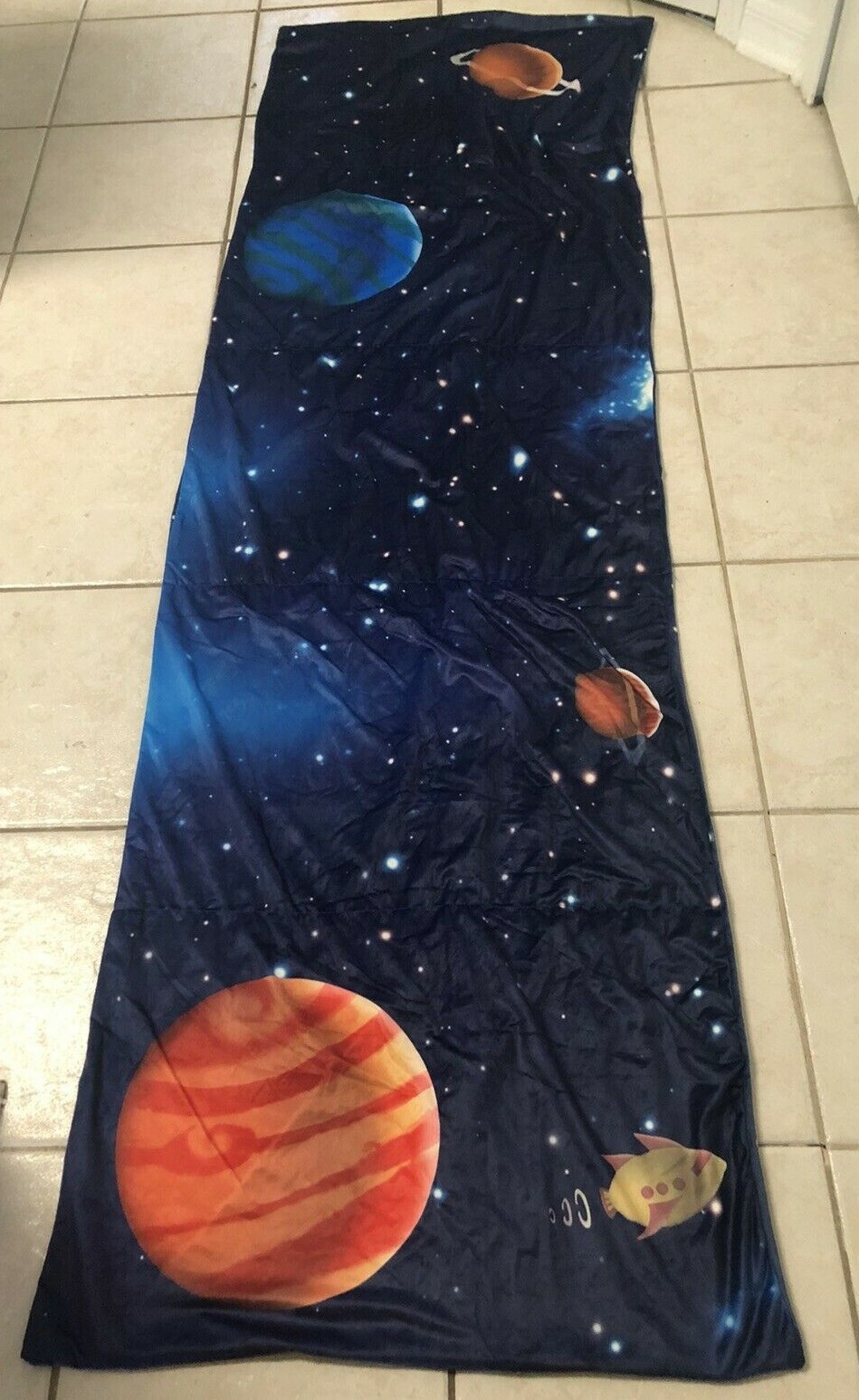 Butterfly Craze Queen Size Galaxy Floor Pillow Bed COVER ONLY Space Planets EUC