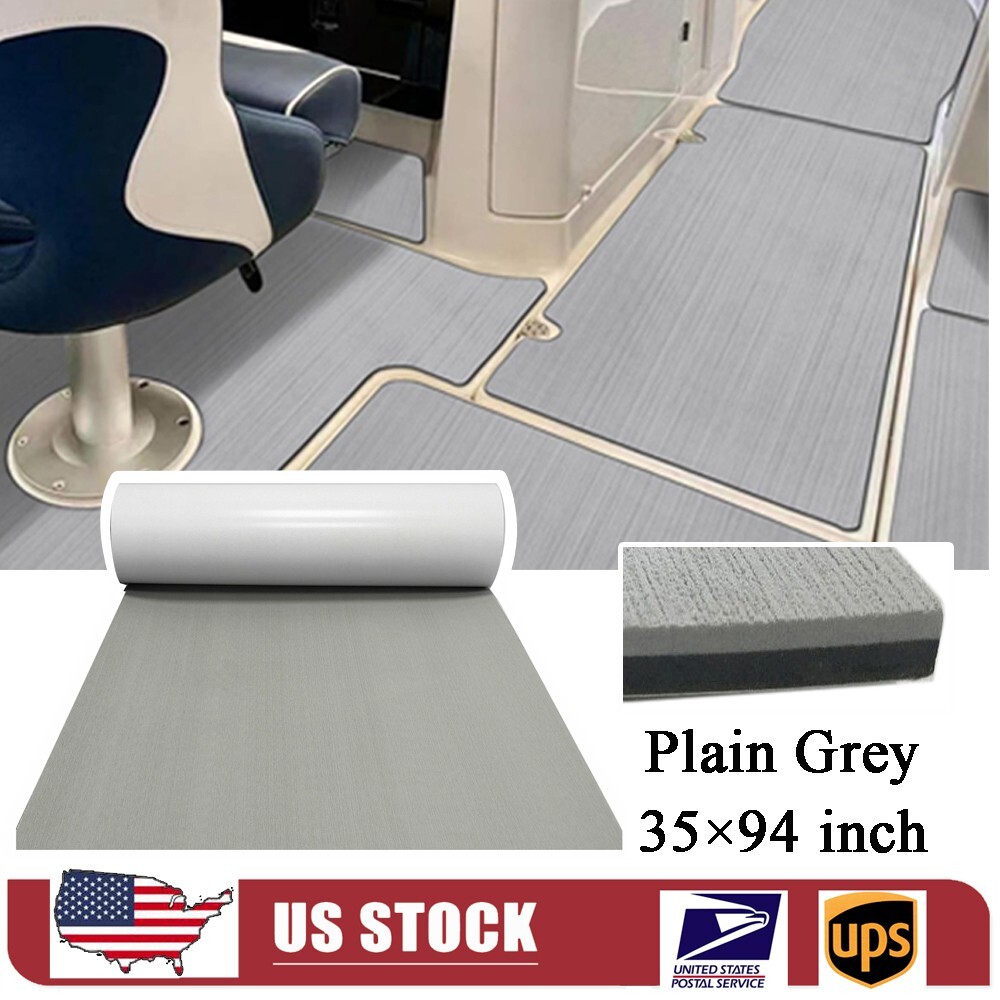 Plain Grey EVA Foam Boat Flooring Carpet Marine Decking Sheet 35x94in Floor Mats