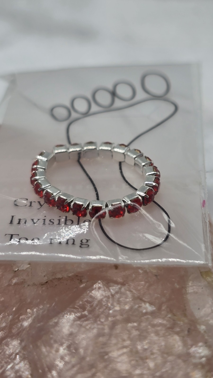 12 Toe Ring Crystal Rhinestones Stretchable In 6 Colors
