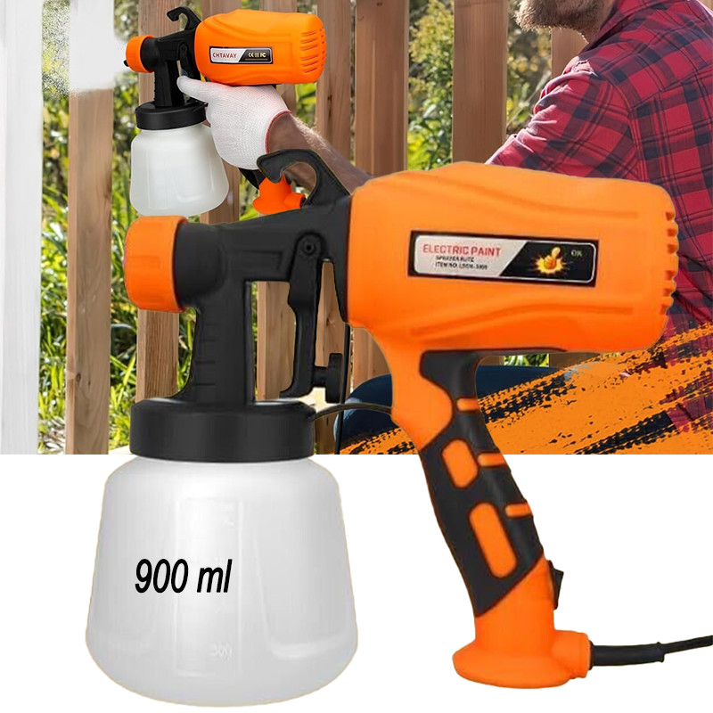 Electric Spray Gun 900ML Airless HVLP Paint Sprayer Handheld DIY High Pressure