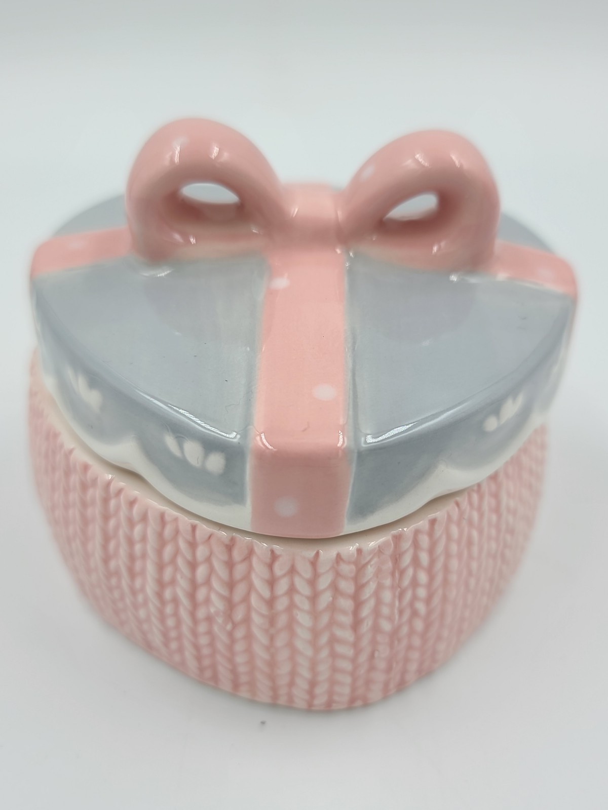 Ceramic Heart Shaped Trinket Box