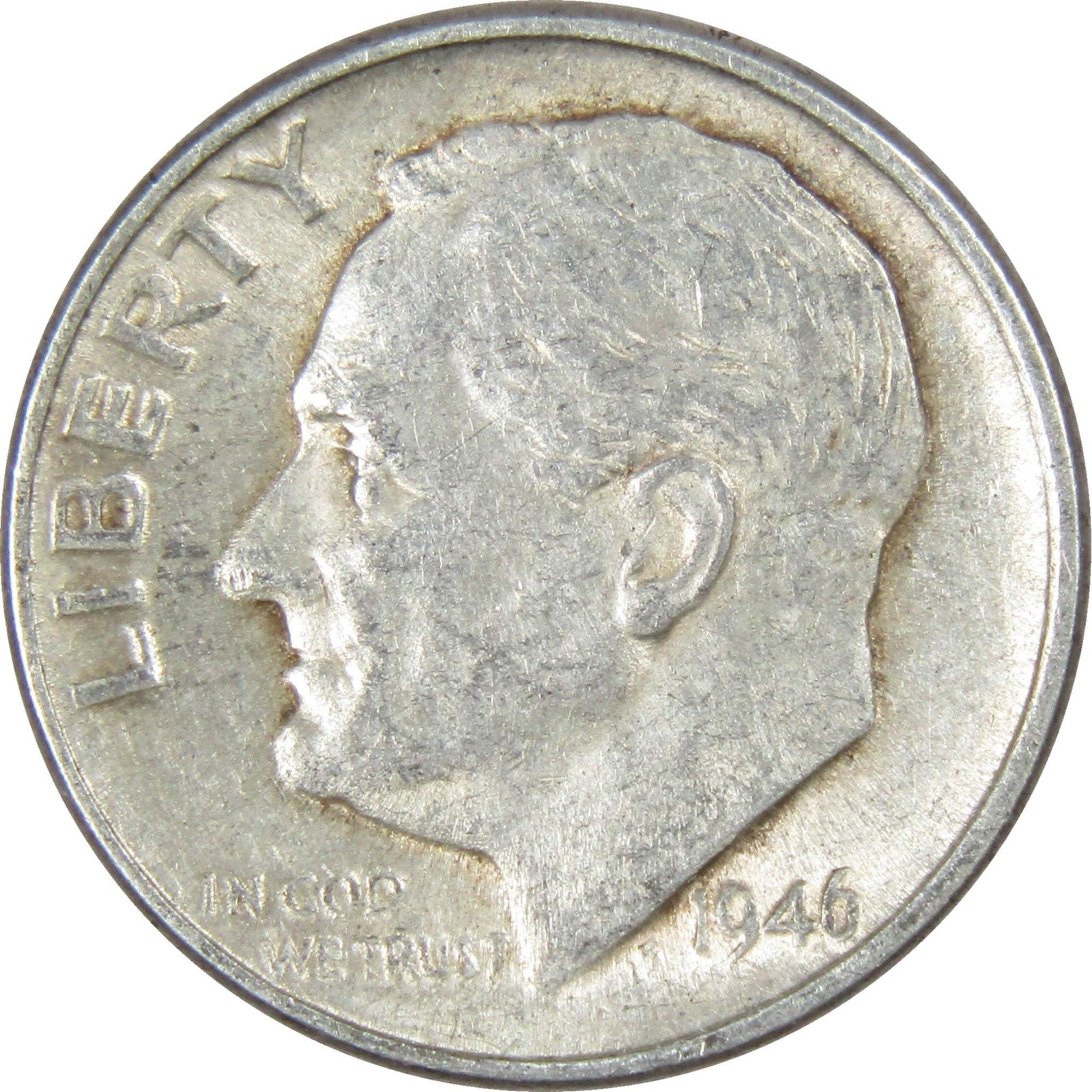1946 D Roosevelt Dime Circulated Silver 10c Coin Collectible